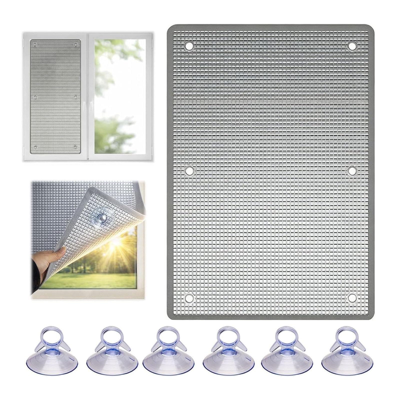 Aluminum Foil Window Insulation Film with Suction Cups (30x100cm)
