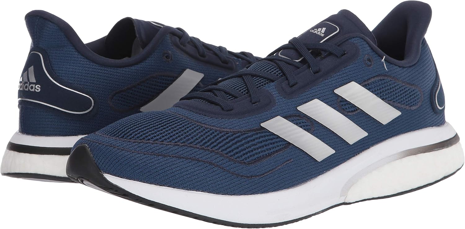 adidas Unisex-Adult Supernova Running Shoe 7.5 Collegiate Navy/Silver Metallic/Core Black