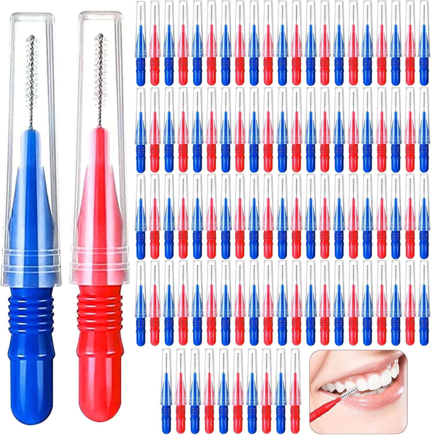 Cepillos interdentales con palillos de dientes, 150 unidades