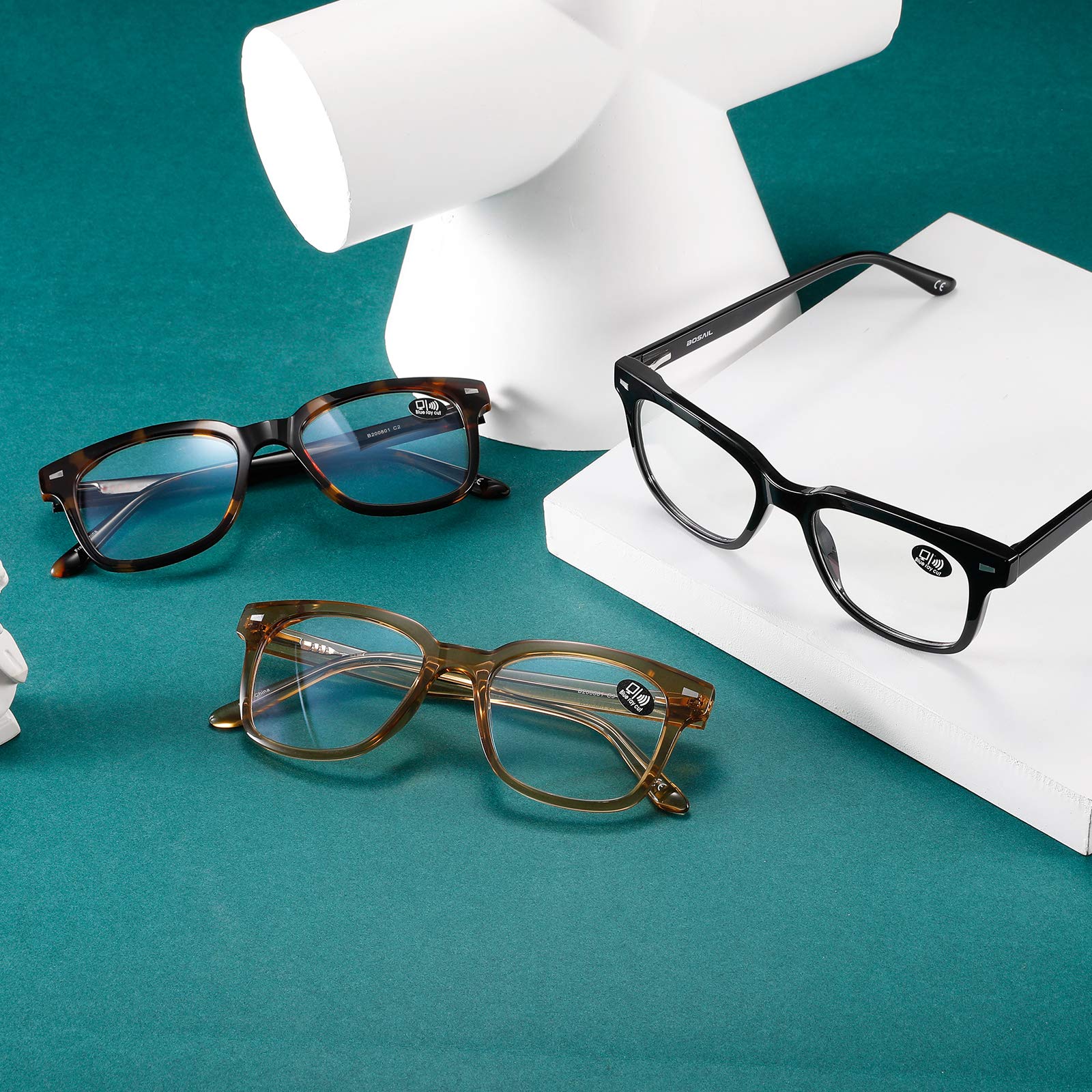 Blue Light Blocking Glasses,Tritan Material Square Frame Eyeglasses for Women Men,Anti UV Eyestrain Gaming Glasses