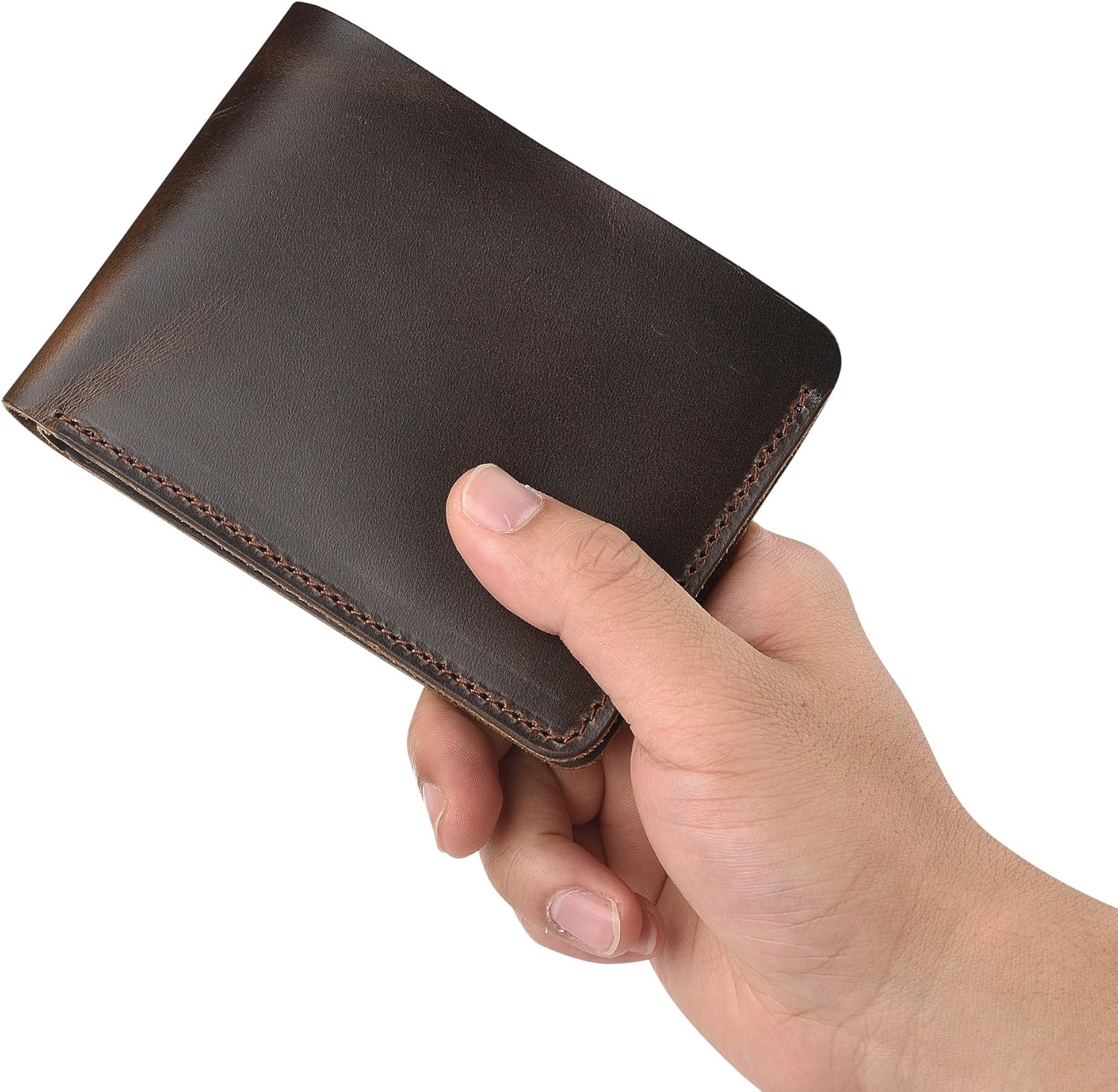 Men’s 100% Genuine Leather Bifold Wallet,Entirely Handmade (SF1001) - Image 7