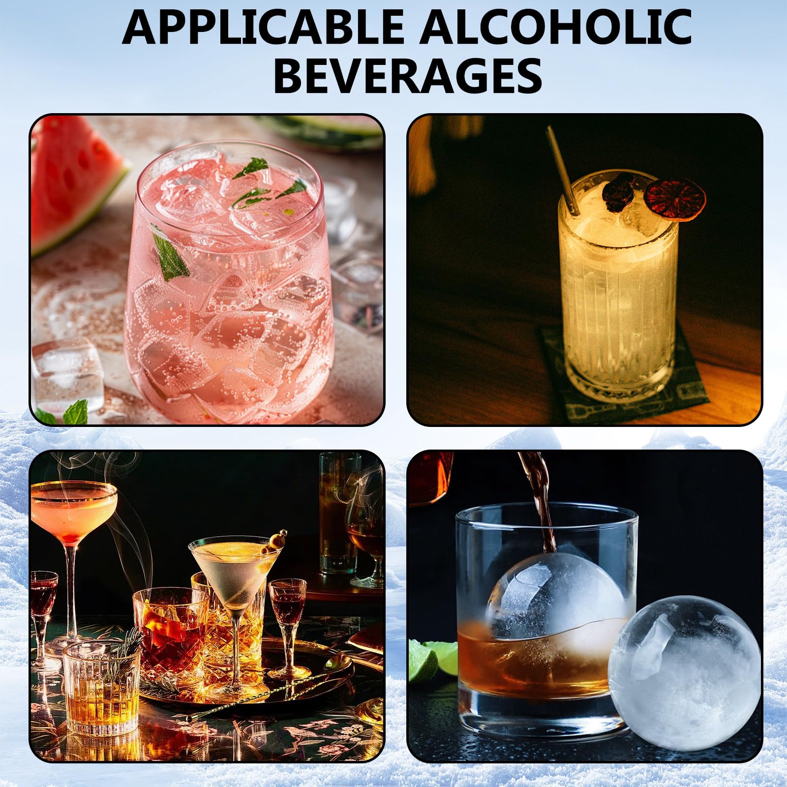 Genérico Máquina para Hacer Hielo esférico para Whisky, 2 Cubitos Redondos en 55 Minutos, Suministro automático de Agua, máquina para Hacer Bolas de Hielo Transparentes para el hogar/Bar (Blanca).