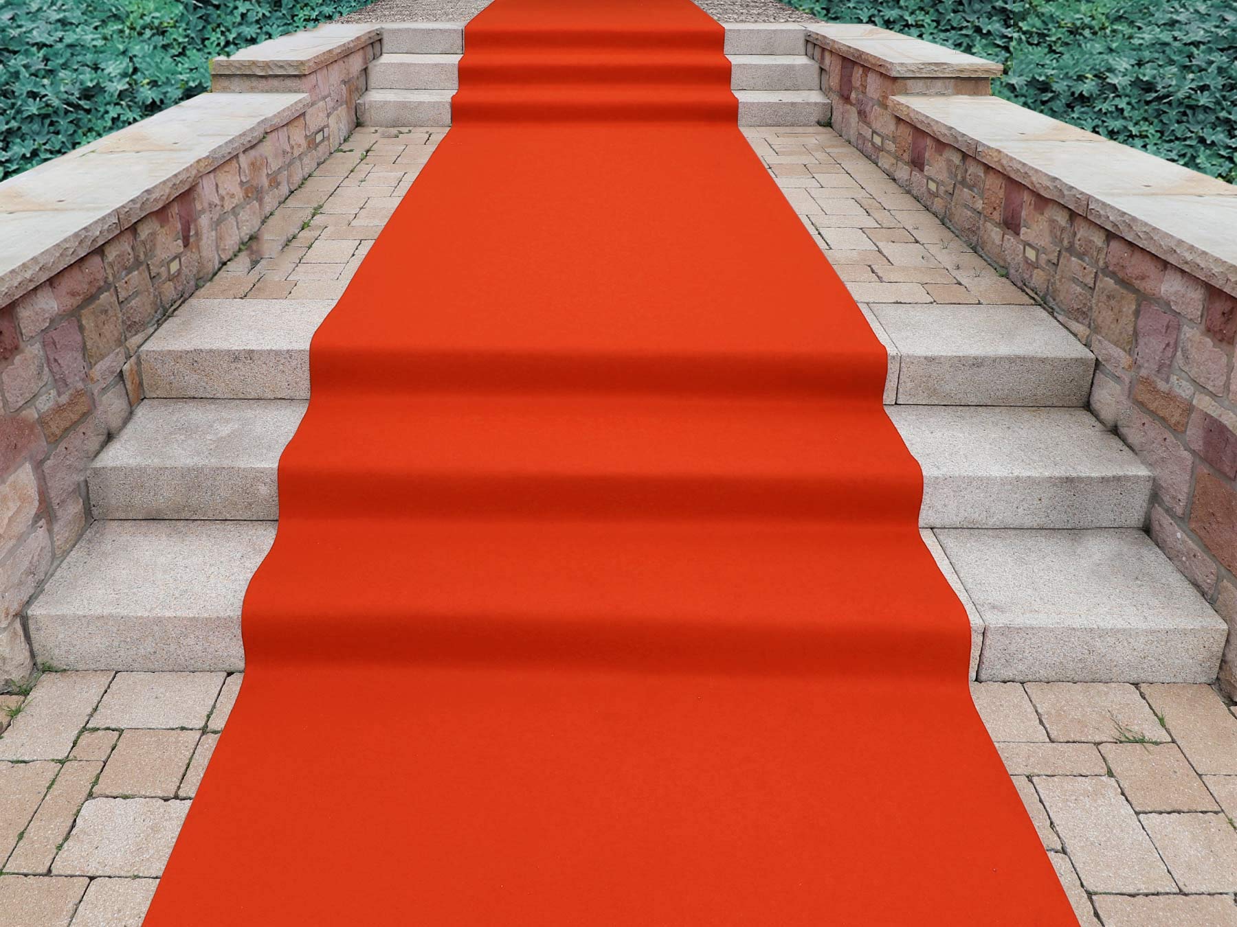 Tapis de mariage Podium Orange- Tapis de Cérémonie et d'Événement au Mètre | Gala, Hollywood et VIP | Résistance au feu B1 | Tapis au Mètre - 1mx4m