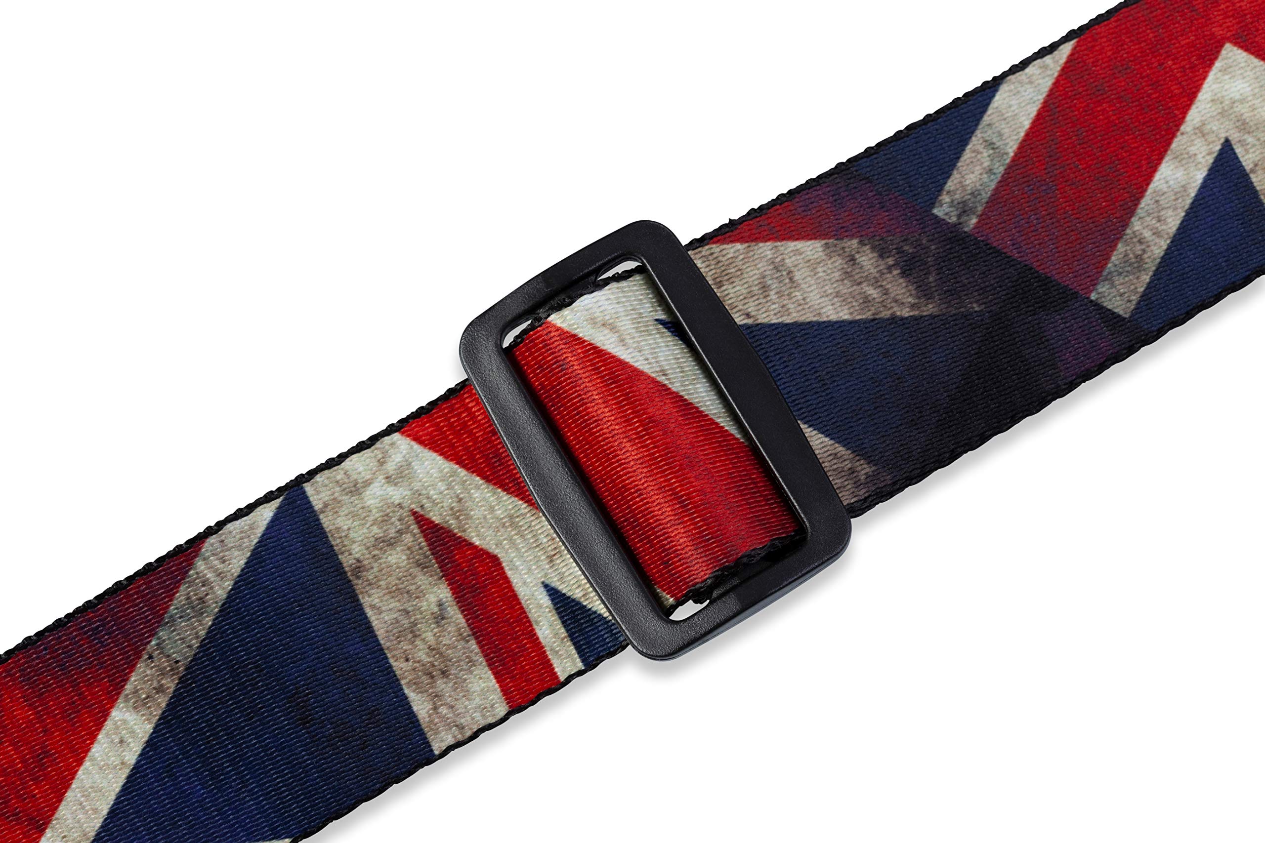 Levy's Leathers 2" Polyester Guitar Strap with Sublimation Printed Distressed Flag Design (MDP-UK)