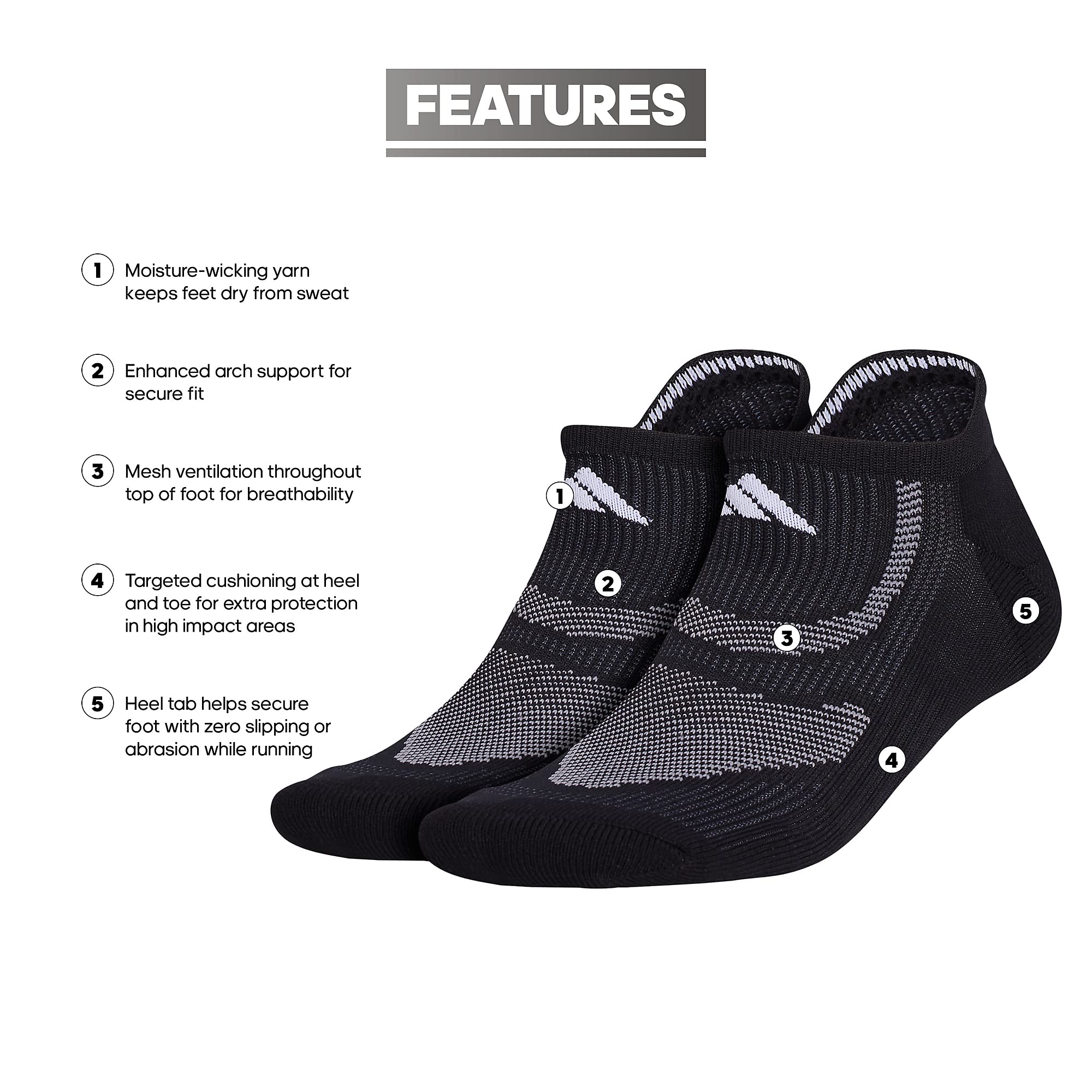 adidas Skarpety nieprześwitujące Uniseks Superlite Performance Tabbed No Show Running Socks With Achilles Protection (2-pair) (2 w zestawie)
