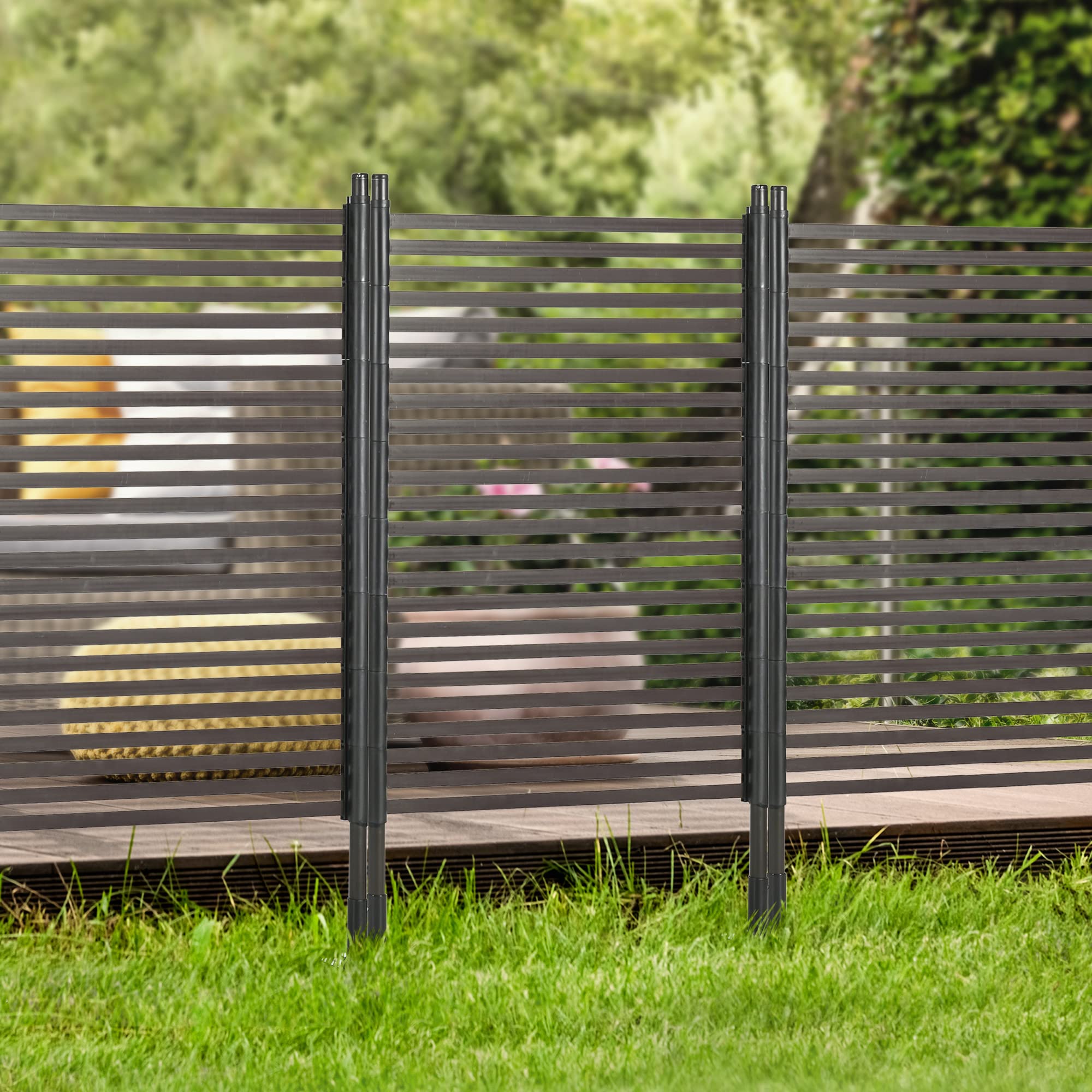 Outsunny Valla de Jardín Exterior 150x93 cm Acero PE para Plantas Marrón | 2 Modos de Instalación, para Plantas Trepadoras, Flores, Animales