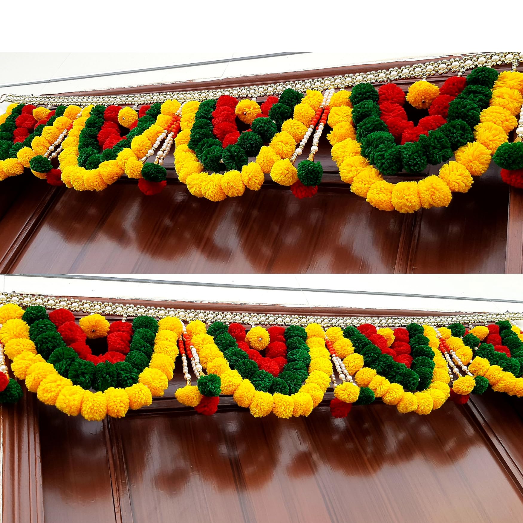 Vintage Indian Door Toran - Multi-Color Bead Decor -1 Vintage Indian Door Toran - Multi-Color Bead Decor -1