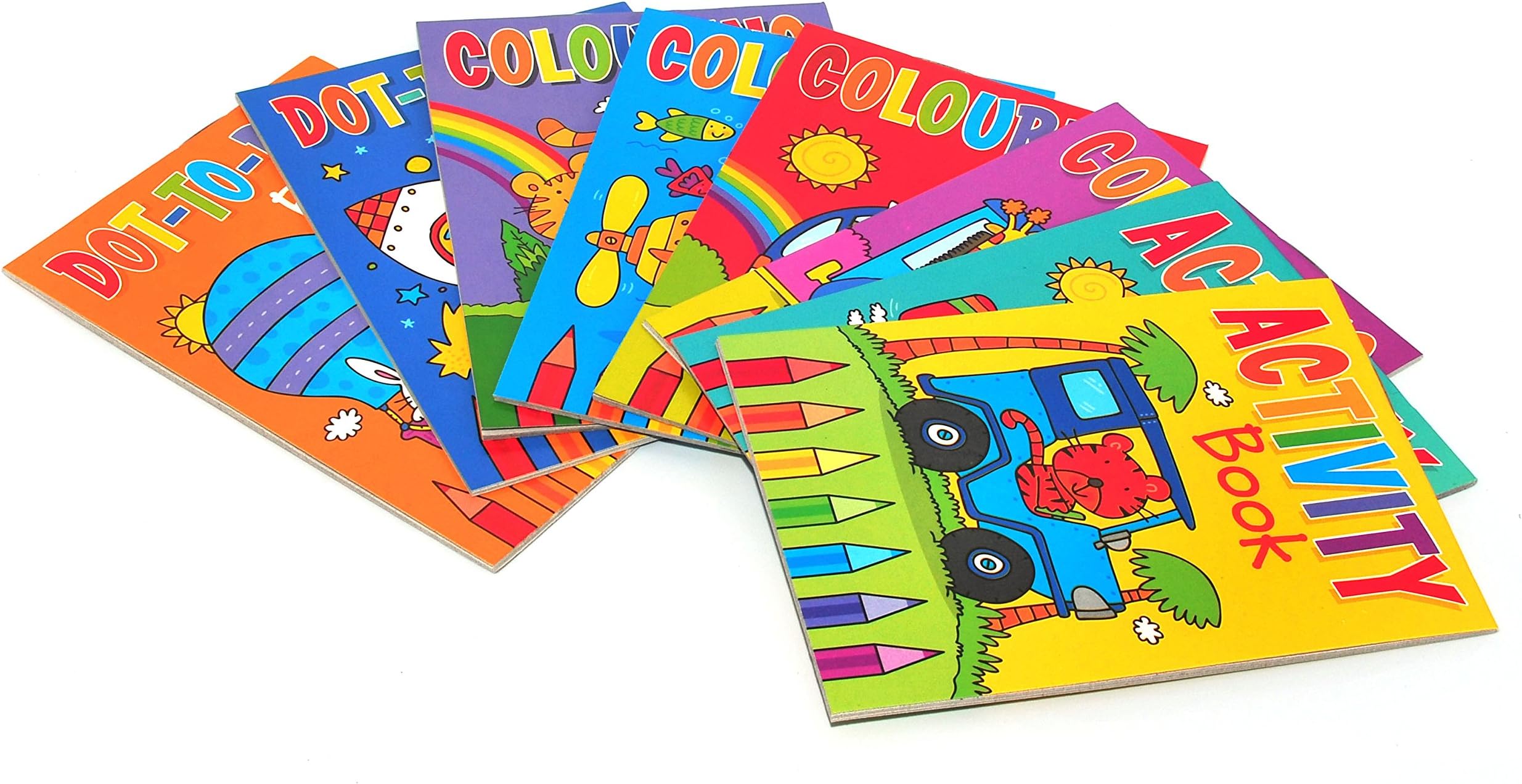 8 X A6 Mini Colouring Books for Kids Party Bags Fillers Toys