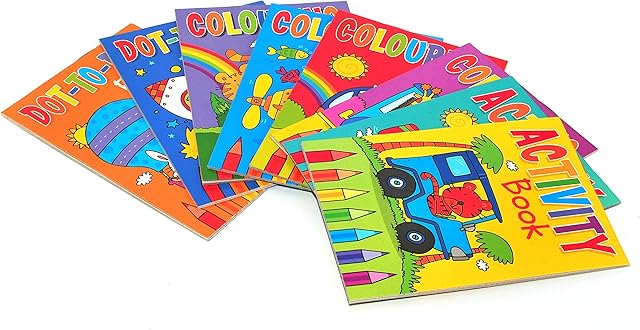 8 X A6 Mini Colouring Books for Kids Party Bags Fillers Toys