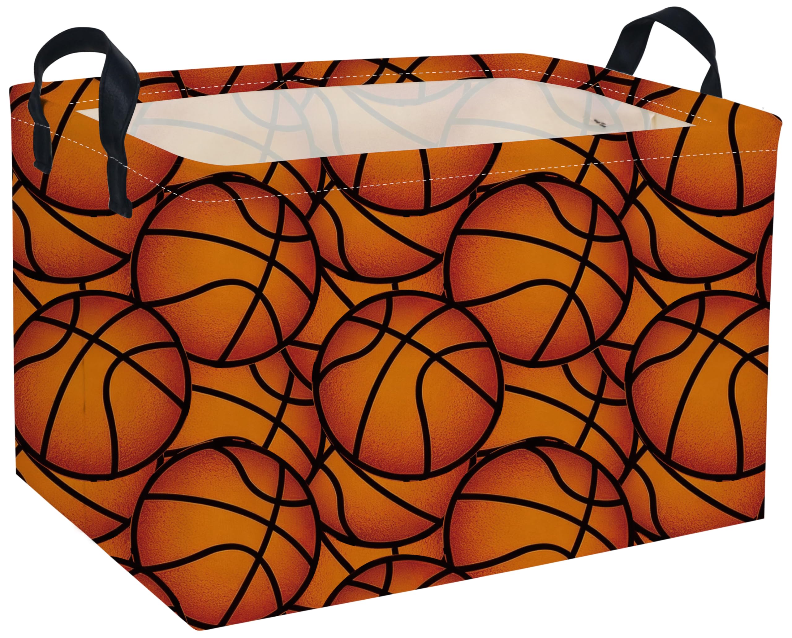 Rectangular Basketball Baskets Gift Basket Empty Kids Storage Bins Baby Boy Basket Kids Toy Storage Bin Organizer Box Basketball Room Decor for Home(Basketballs)
