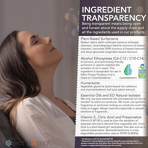 Miniatura 4 de Natural Flower Power Jabón líquido para platos  Lavanda de 16 onzas líquidas  Paquete de 3  A base de plantas y perfumado con aceites esenciales