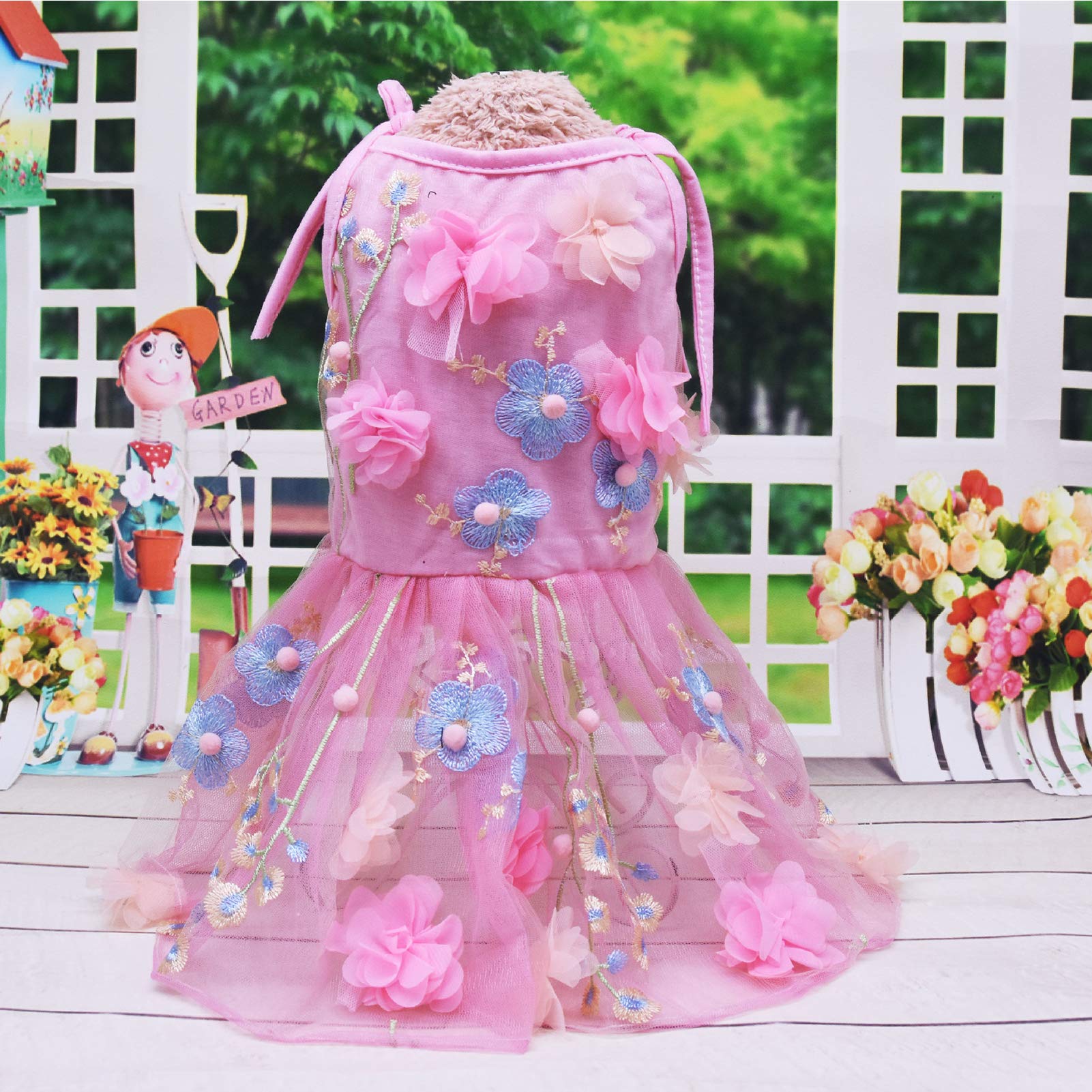 Amazon.co.jp: SEIS フラワー レース ドッグ ドレス 猫 プリンセス