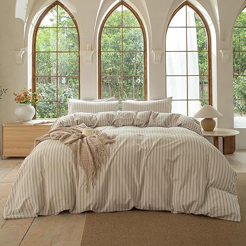 Miniatura 2 de BESTDESIL Funda de edredón de color naranja brillante, funda de edredón de algodón lavado Queen, juegos de ropa de cama cómodos para todas las