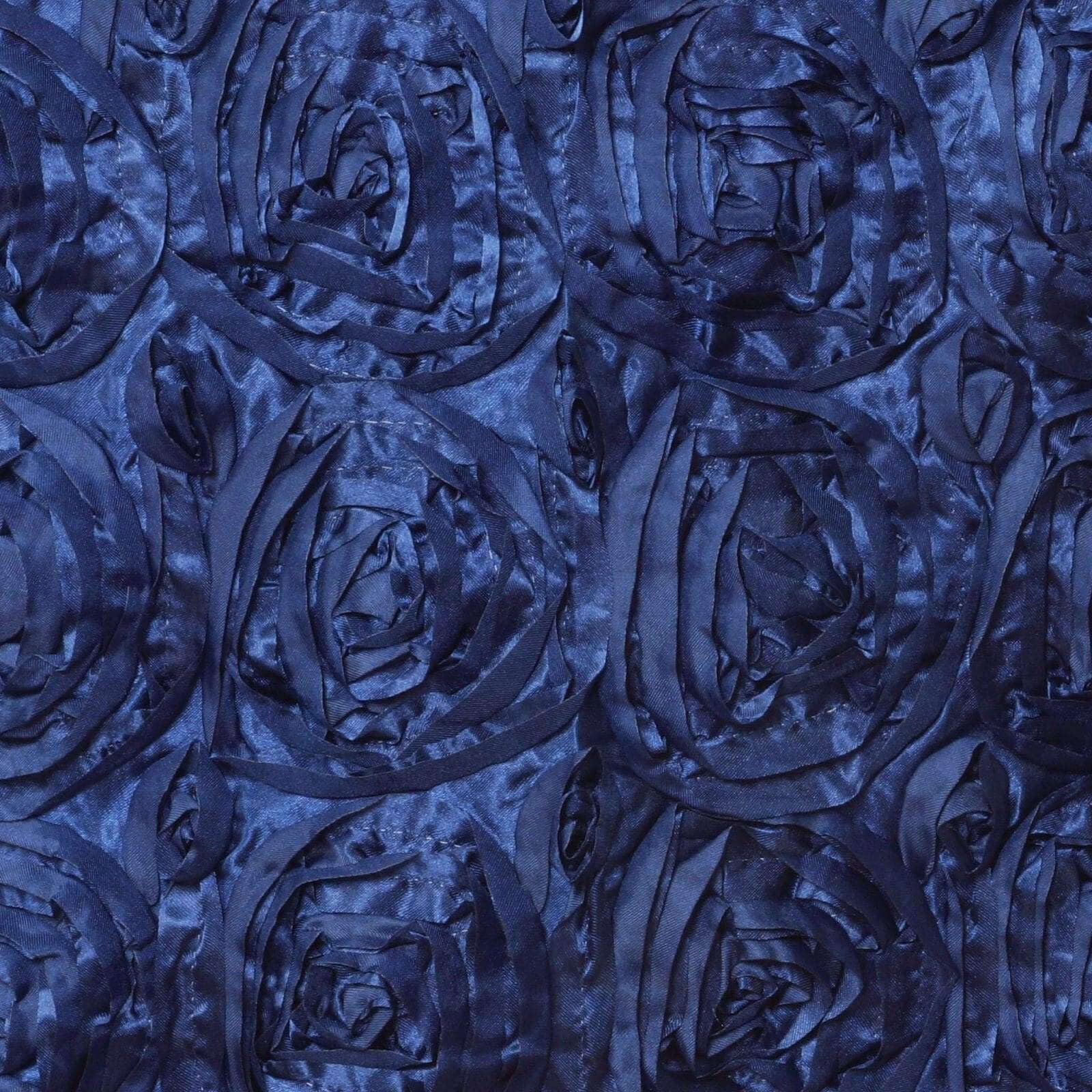 Efavormart Wonderland Rosette Premium Table Runners for Weddings Party Banquets Decor Fit Rectangle and Round Table - Navy