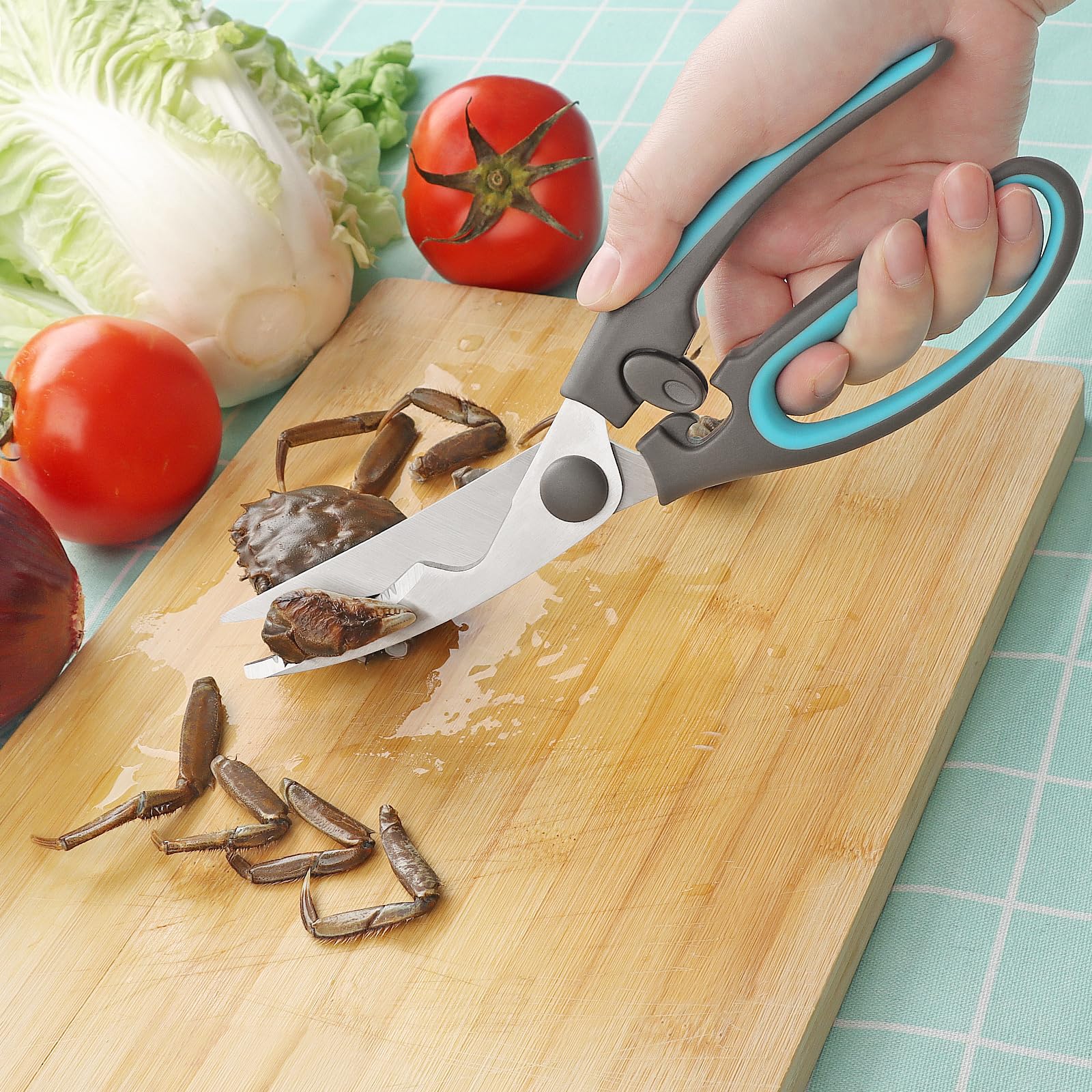 Asdirne Ciseaux à volaille, ciseaux à volaille avec acier inoxydable robuste et prise en main confortable, coupe puissante, matériau de qualité alimentaire, pour une utilisation intensive de cuisine