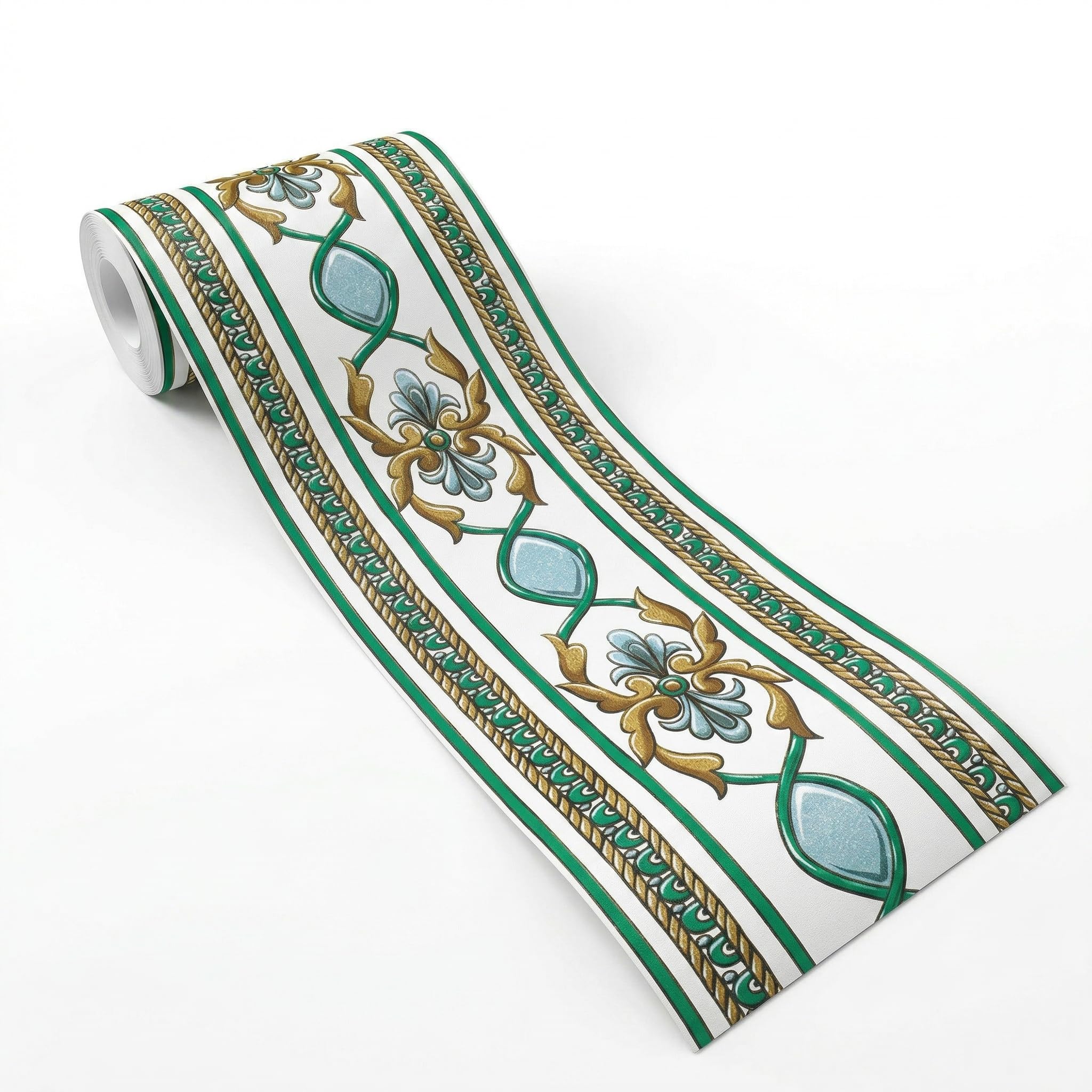 Guest Ruyunlai Green Retro Wallpaper Border Peel And Stick Ceiling Border For Ceiling Trim 10Cm X 1000Cm