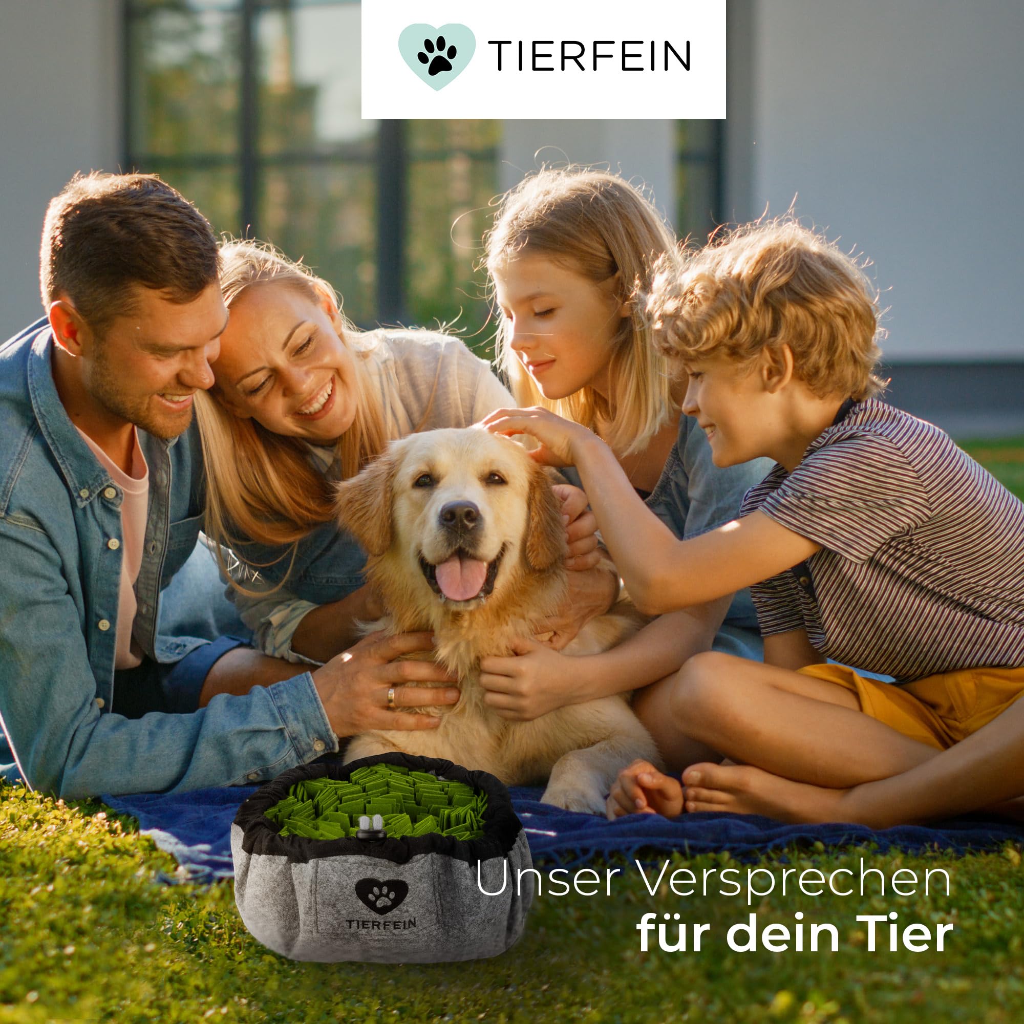Tierfein Schnüffelteppich Hund – Intelligentes Hundespielzeug für kleine & große Hunde – waschbar & größenverstellbar – Welpenspielzeug & Intelligenztraining für Hunde