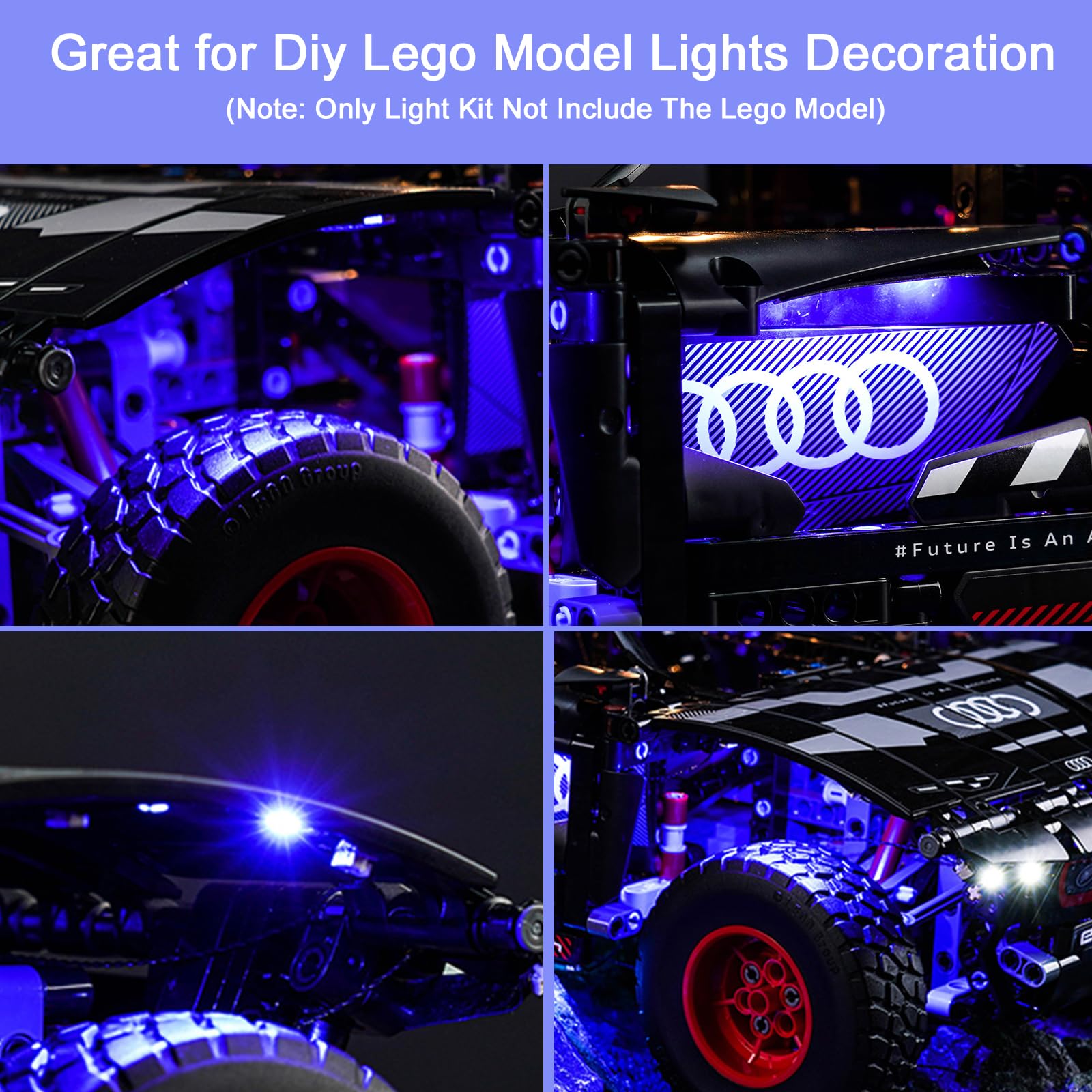 1X6 LED Lighting Kit, Compatible with Lego and All Major Brands, USB Powered DIY Lights Accessories (Blue)