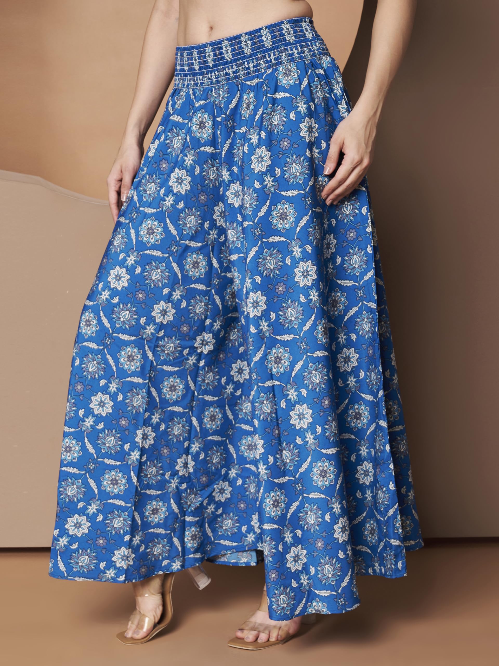 KZULLY Palazzo da donna, eleganti pantaloni palazzo stampati, silhouette fluida a gamba larga, comodi da indossare tutti i giorni e per le occasioni