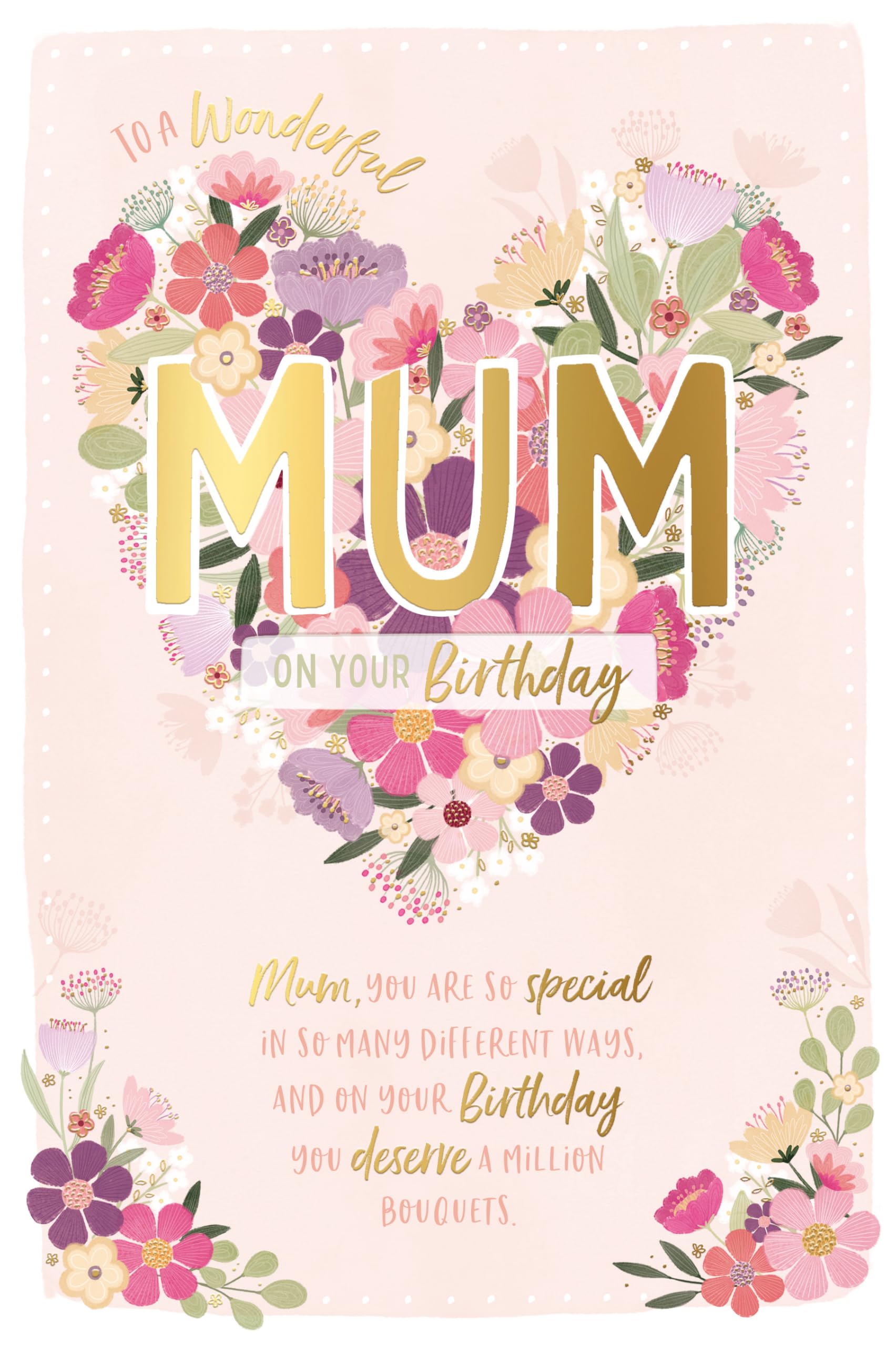 Wishing Well Wonderful Mum Luxury Birthday Card, 9 X 6 Inches