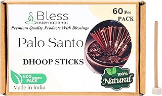 Bless-International Palo-Santo-100%-Natural-Incense-Bambooless-Dhoop-Sticks Handmade-Organic-Chemicals-Free for-Purification-Relaxation-Positivity-Yoga-Meditation The-Best-scents-4.5-Inches-60-Count