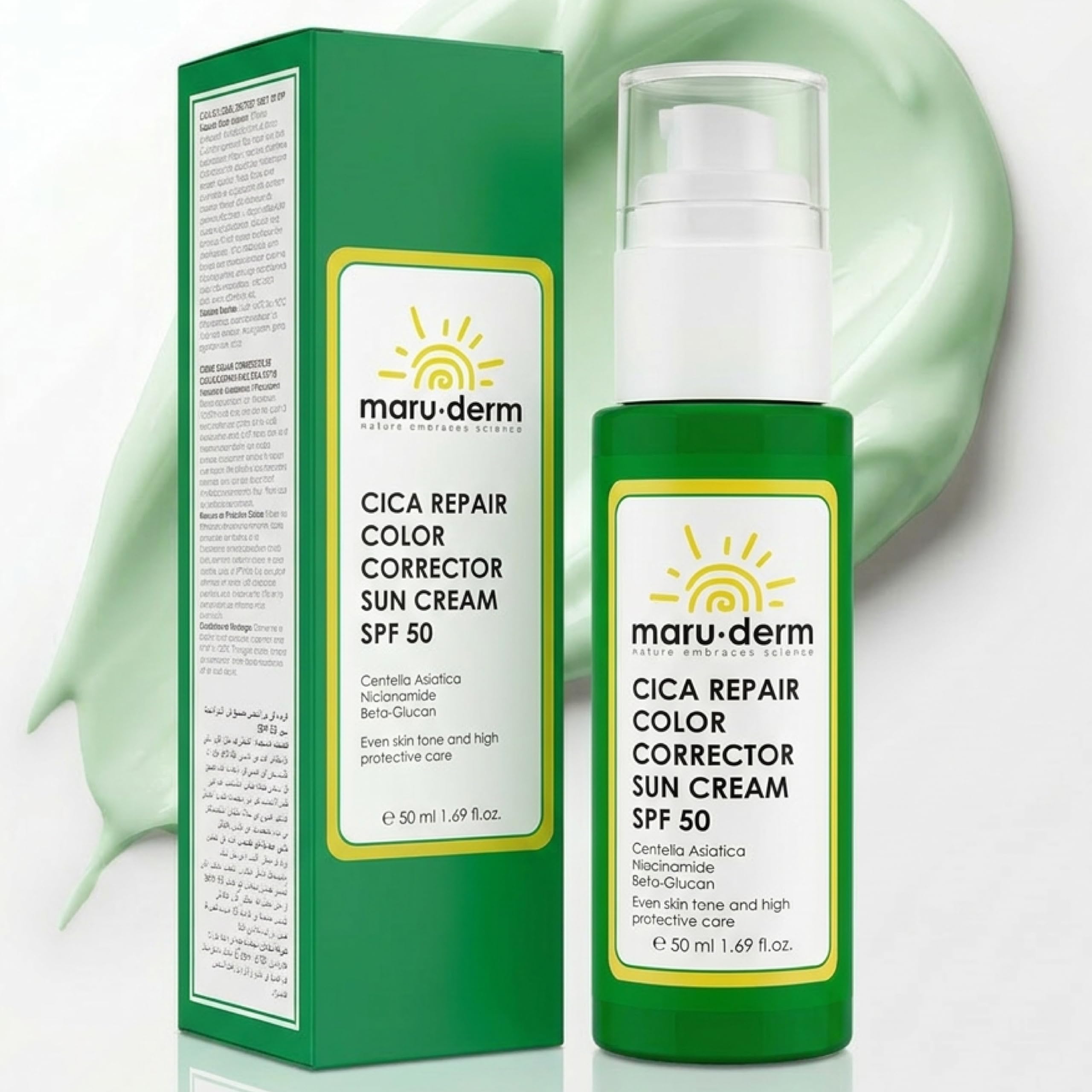 Maruderm Cica Cilt Tonu Eşitleyici Güneş Kremi SPF 50+ PA++++ – Ton Eşitleyici Yüksek Korumalı Yüz Güneş Kremi 50 ML