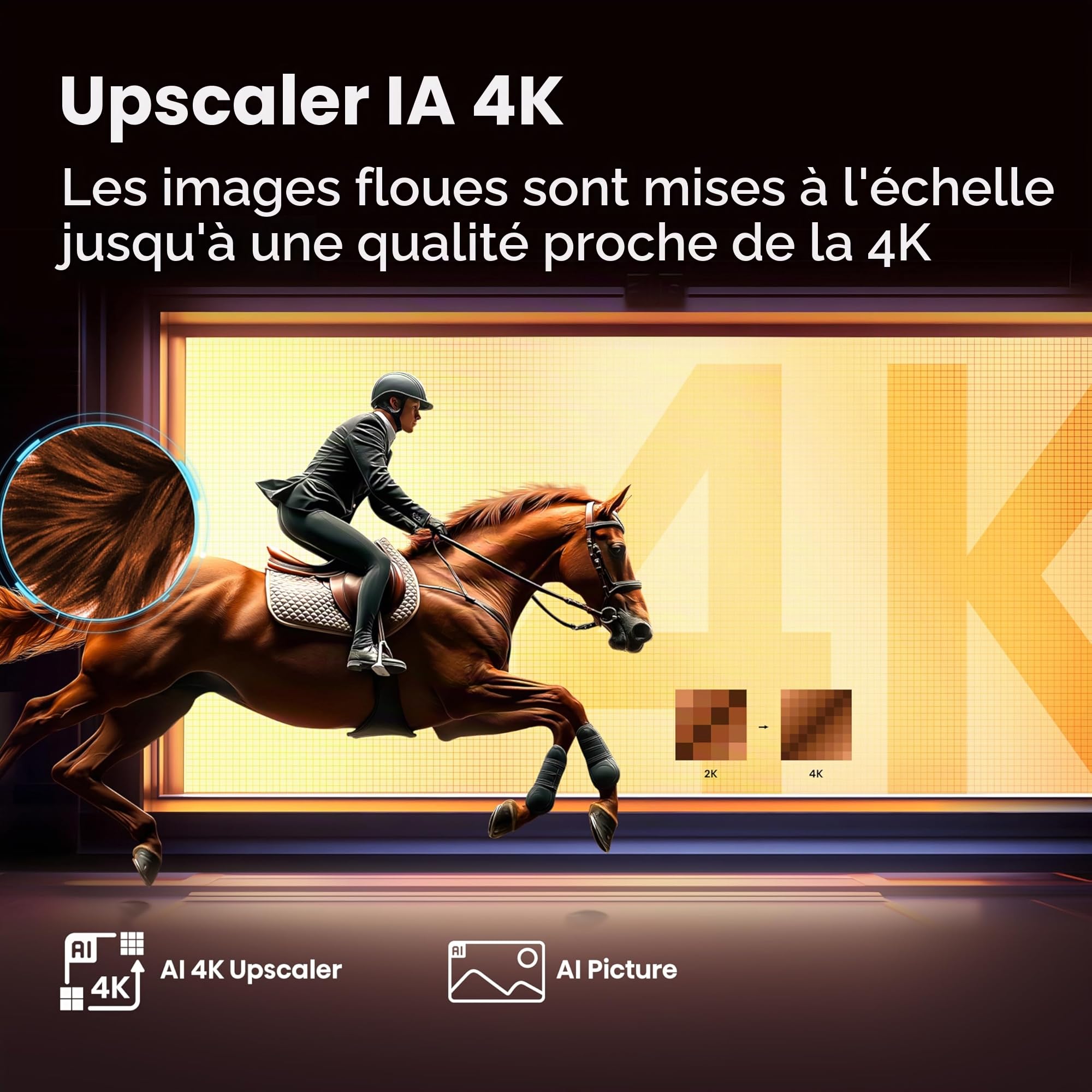Hisense Smart TV 55 Pouces 55E7Q QLED 4K UHD Téléviseur, Dolby Vision Atmos, Mode Sport IA MEMC, HDR, VIDAA avec Youtube, Netflix, Disney+, Canal +, Commande vocale Alexa