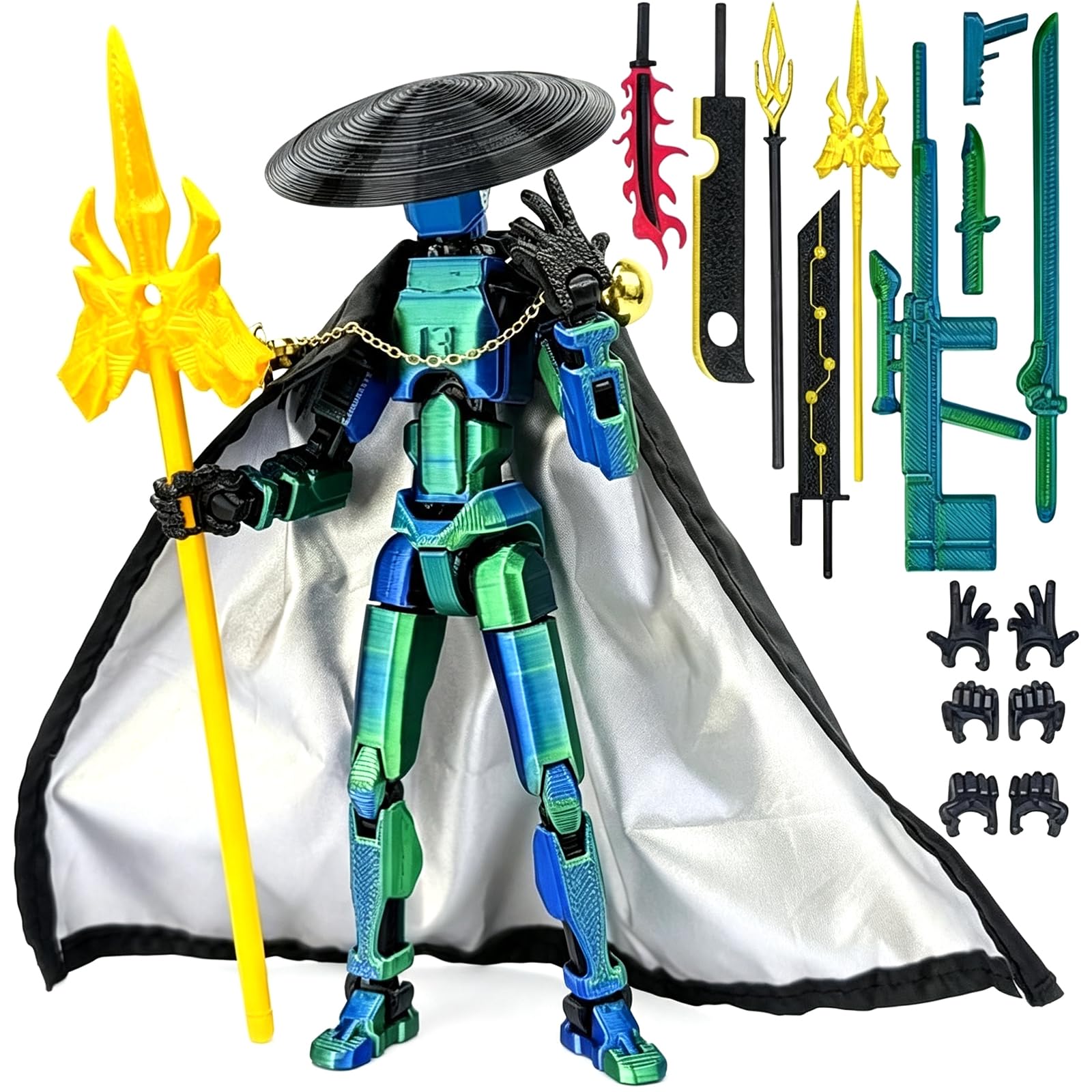 T13 Action Figure with Weapons, Dummy 13 3D Printed Toys for Desktop Decor