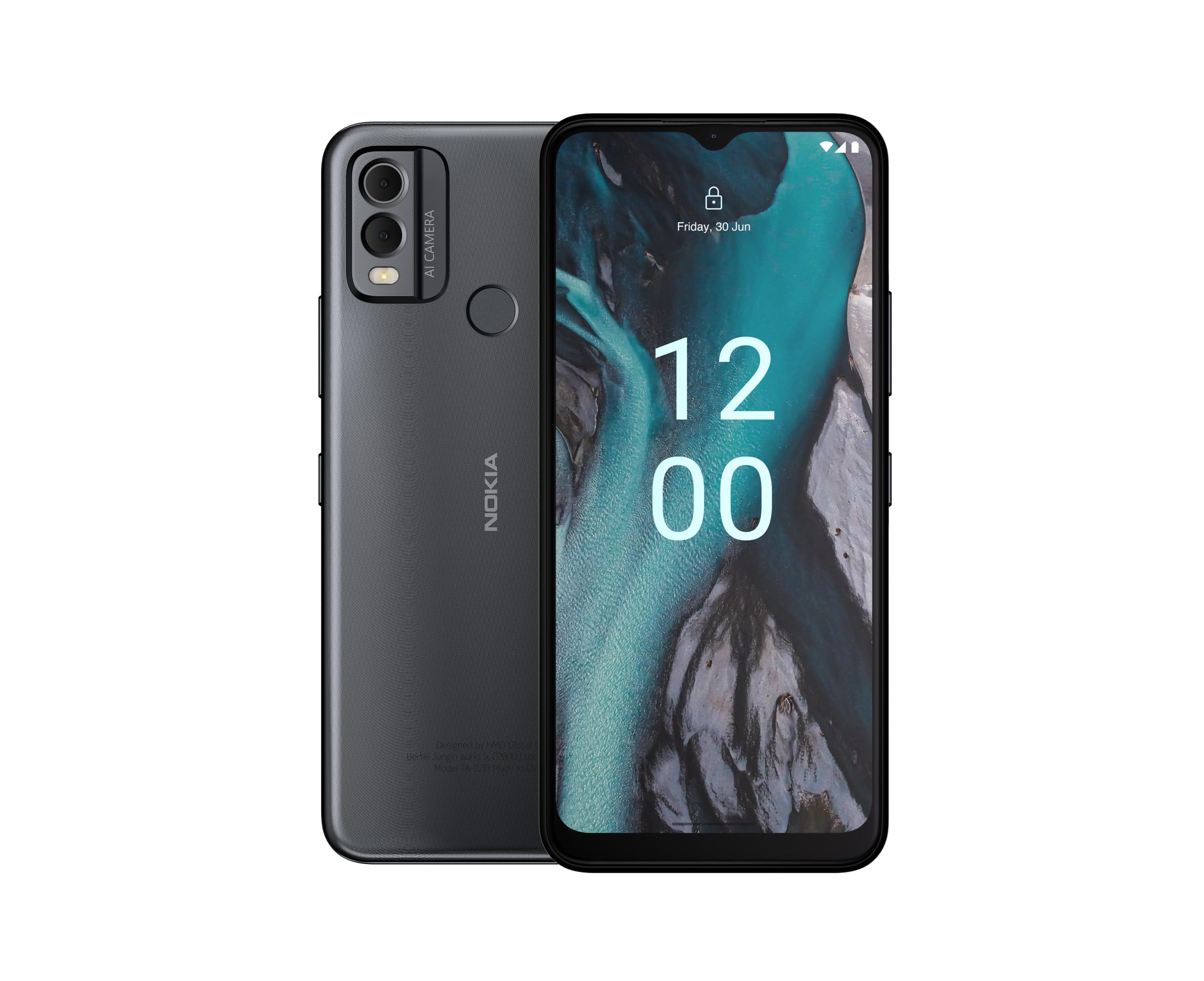 Nokia C22 4G Android Smartphone, Dual Sim, 3 GB RAM + 2GB Virtual RAM, 64 GB Memory,6.5"Hd+ Lcd With V-Notch, Android 13, Face Unlock with Mask, Rear Finger Print Sensor–Charcoal