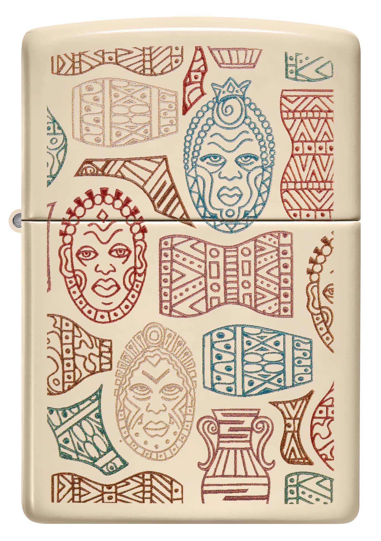 Zippo Windproof Lighter, Tribal Symbol Model, Flat Sand Finish with Colour Image, Refillable, Reusable, Windproof Design - Image 2