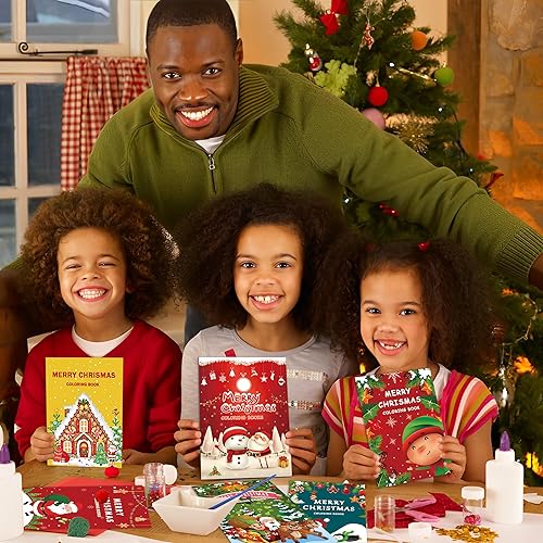 Miniatura 7 de Paquete de 48 libros de Navidad para colorear para niños, regalos de fiesta de Navidad, medias de Navidad, bolsas de regalo, relleno de suministros
