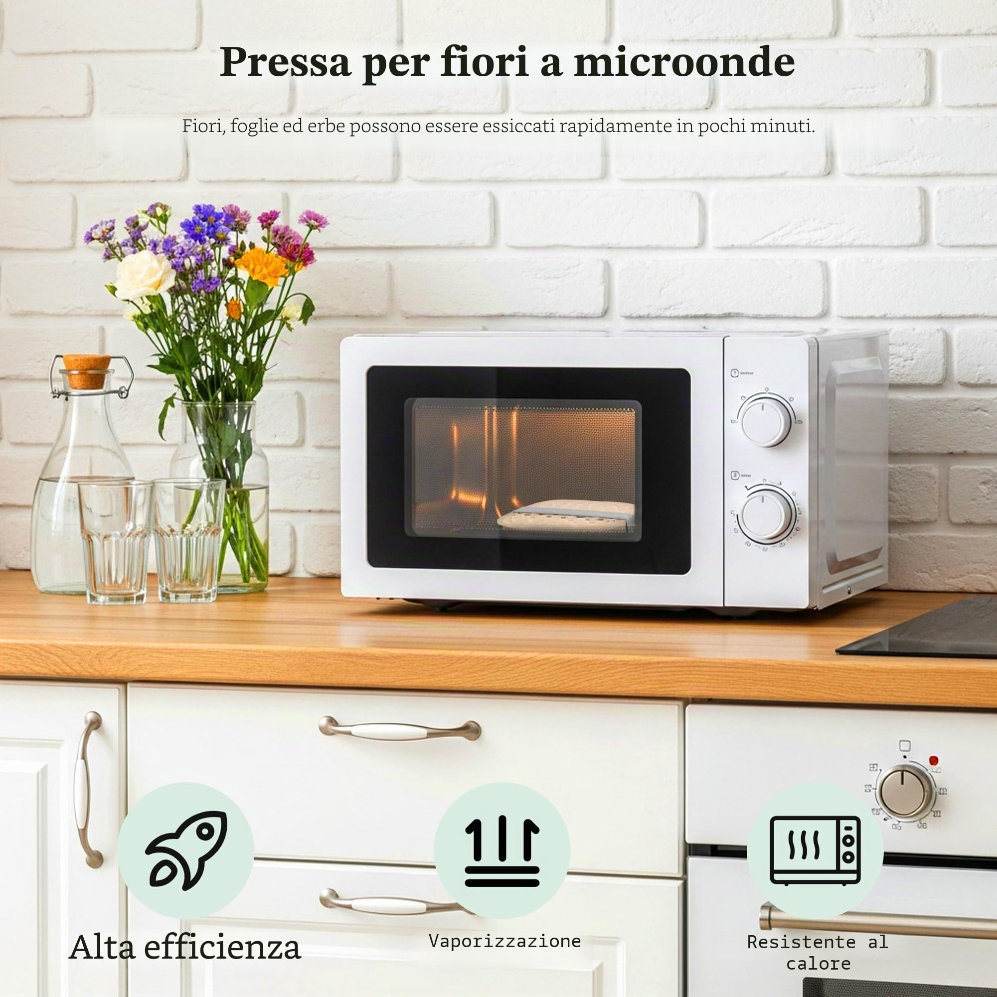 Aboofx Spremiagrumi per forno a microonde, 16 x 16 cm, kit per pressa per fiori e foglie, per fai da te, artigianato, regalo di Natale