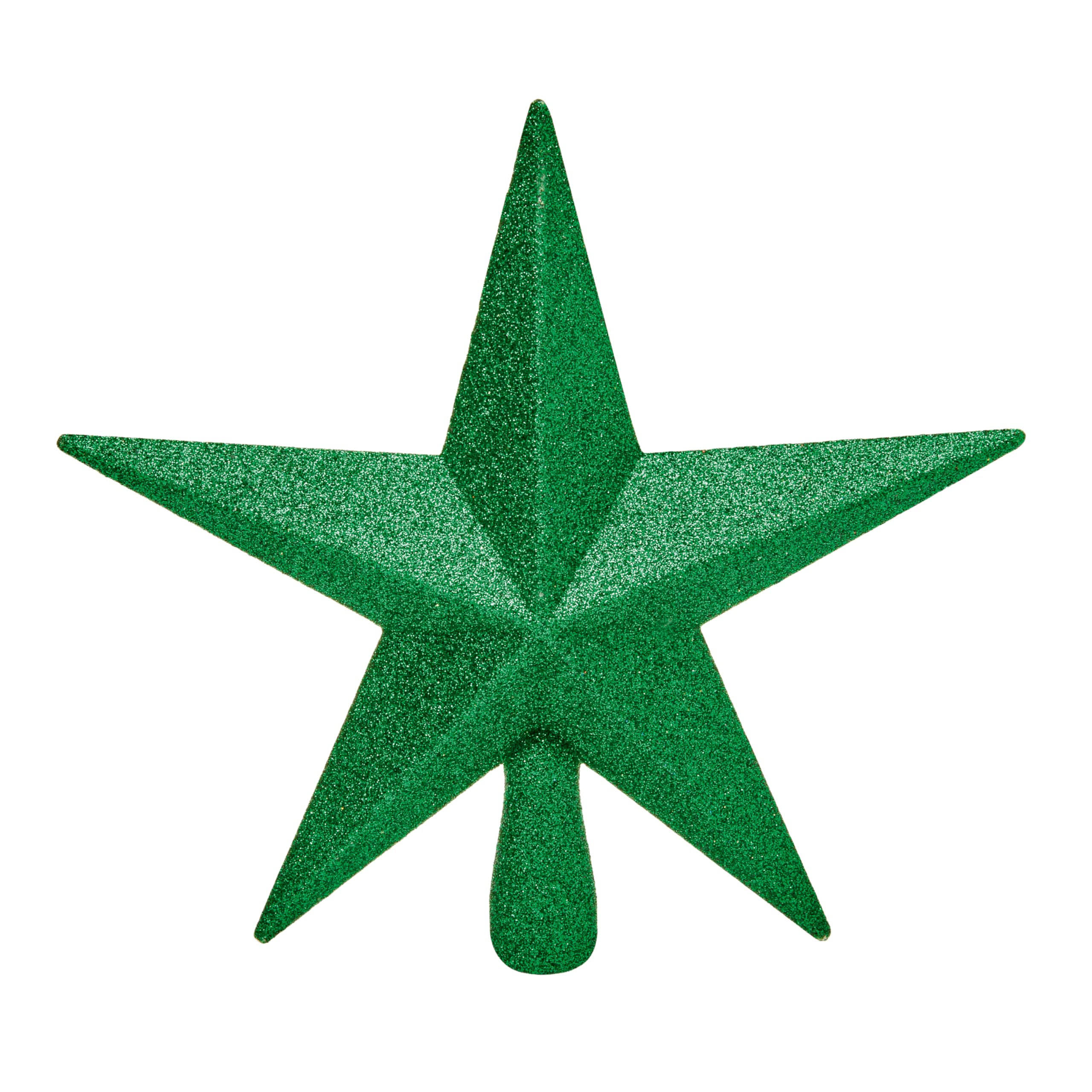 Shop4allsorts Green Christmas Tree Topper Star - Dark Christmas Tree Decoration - 20Cm Glitter Finish Star Tree Topper - Christmas Tree Topper.