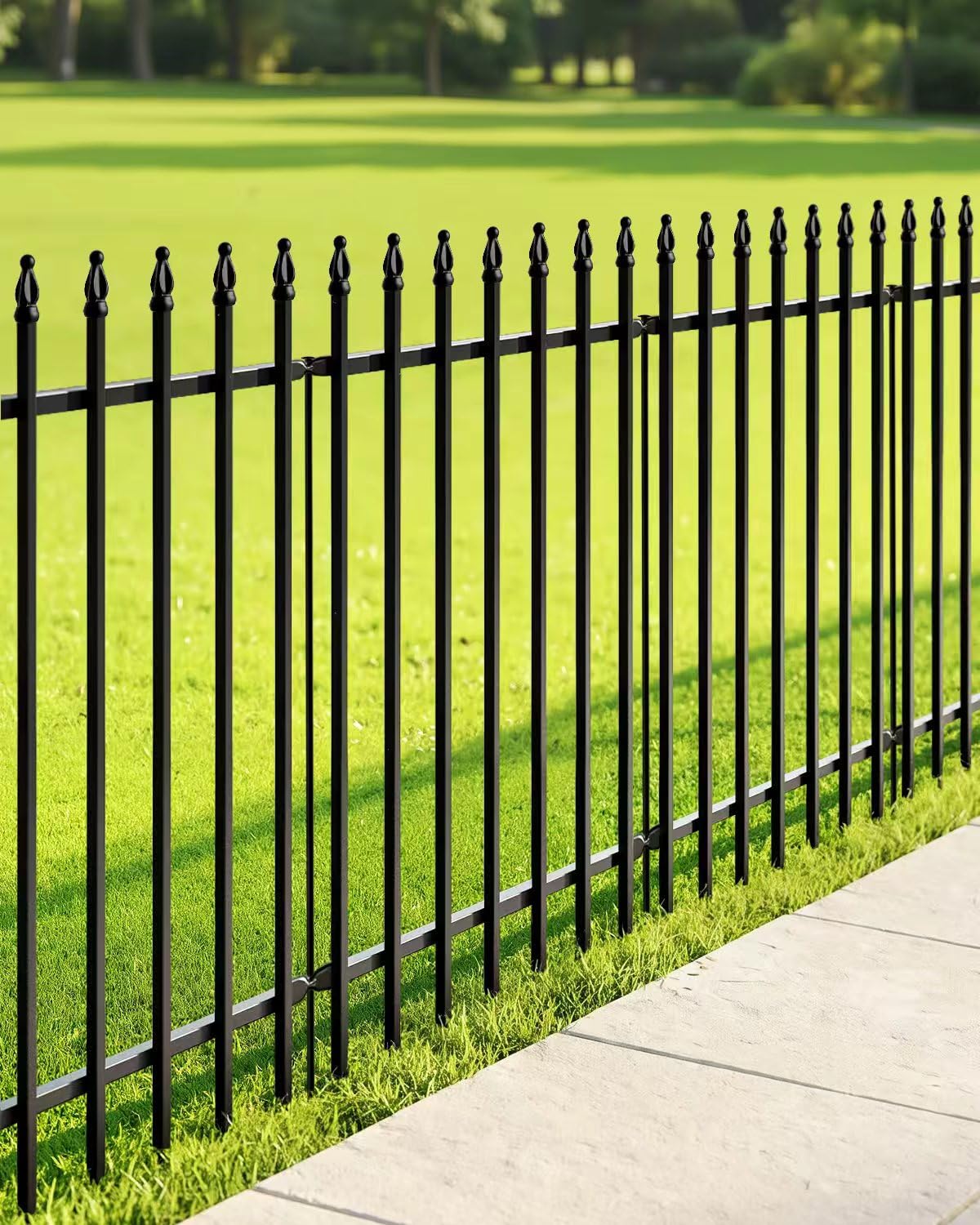 ARIFARO Decorative Metal Garden Fence 91cm H x 71cm W 5 Pack, 3.5m Total