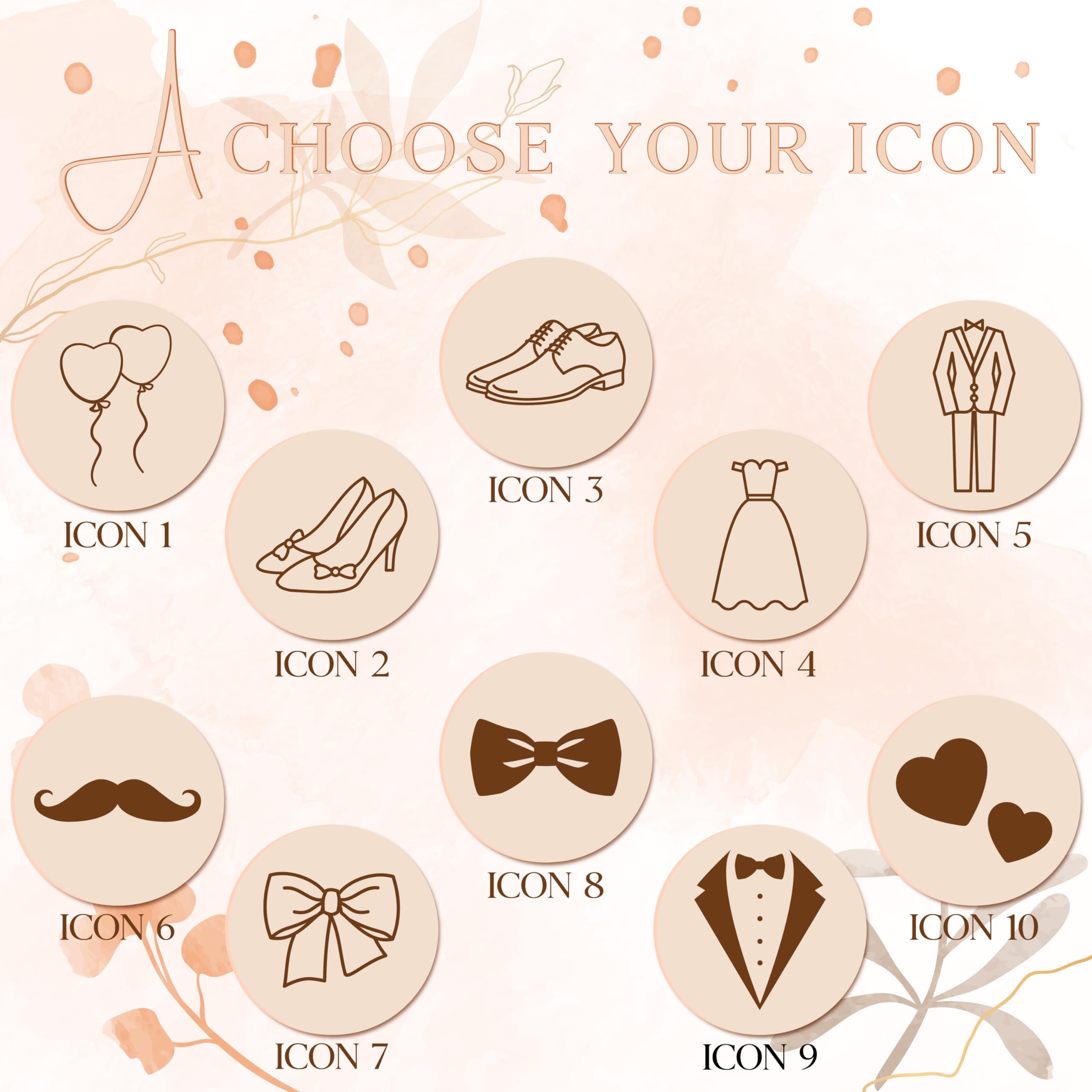 Personalized Wedding Champagne Flutes for Bride & Groom, Custom With Names & Icons, 10 Icon Options, 7 Oz, Set of 2, Champagne Flutes for Engagement Party, Wedding Anniversary