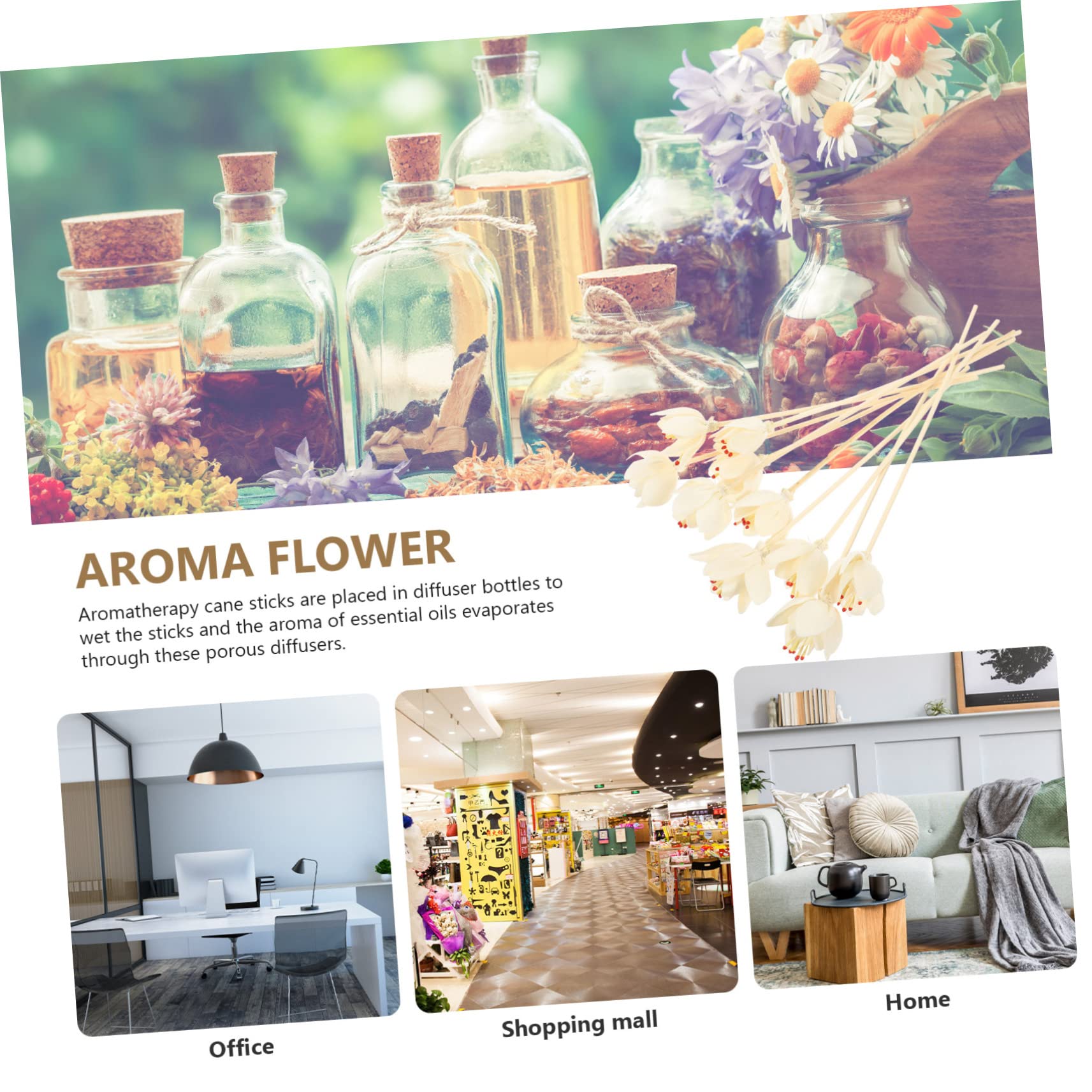 PRETYZOOM 50 Stück Aromatherapie-Rattan Diffusoren zum Selbermachen Blumendiffusor getrocknet Schilf künstlich wohnungseinrichtung wohnungsdeko beige Diffusorstäbe Diffusor-Werkzeuge hölzern