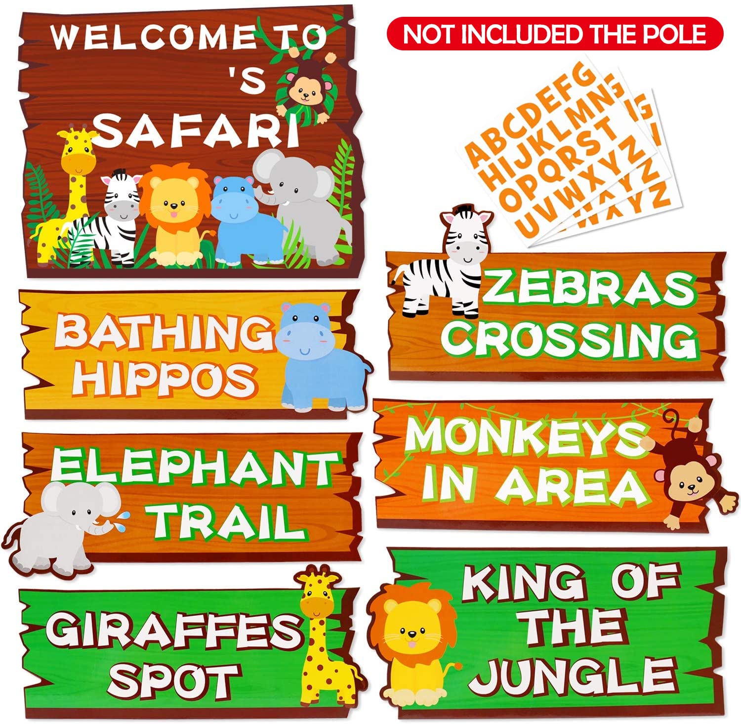 Huray Rayho Safari Jungle Animals Party Signs Wild Animals Welcome 
