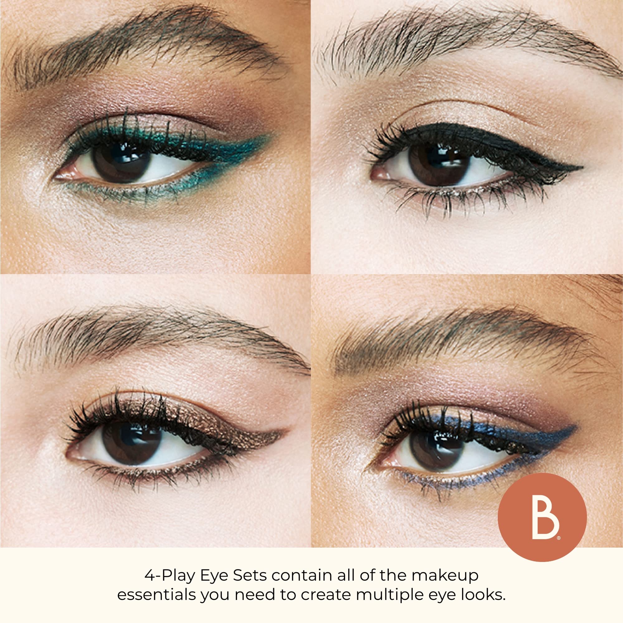 Juego de ojos en caja de 4 juegos, color burdeos, incluye rímel de alta definición (Just Black), delineador de ojos I-Line 24/7 (Black Magic) y sombra de ojos Shadow Stx en Midnight 6