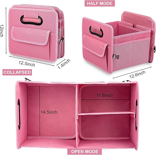 Miniatura 3 de JiatuA Organizador de maletero de automóvil con 8 bolsillos, plegable, multicompartimento, impermeable, correas ajustables para SUV, camión, sedán,