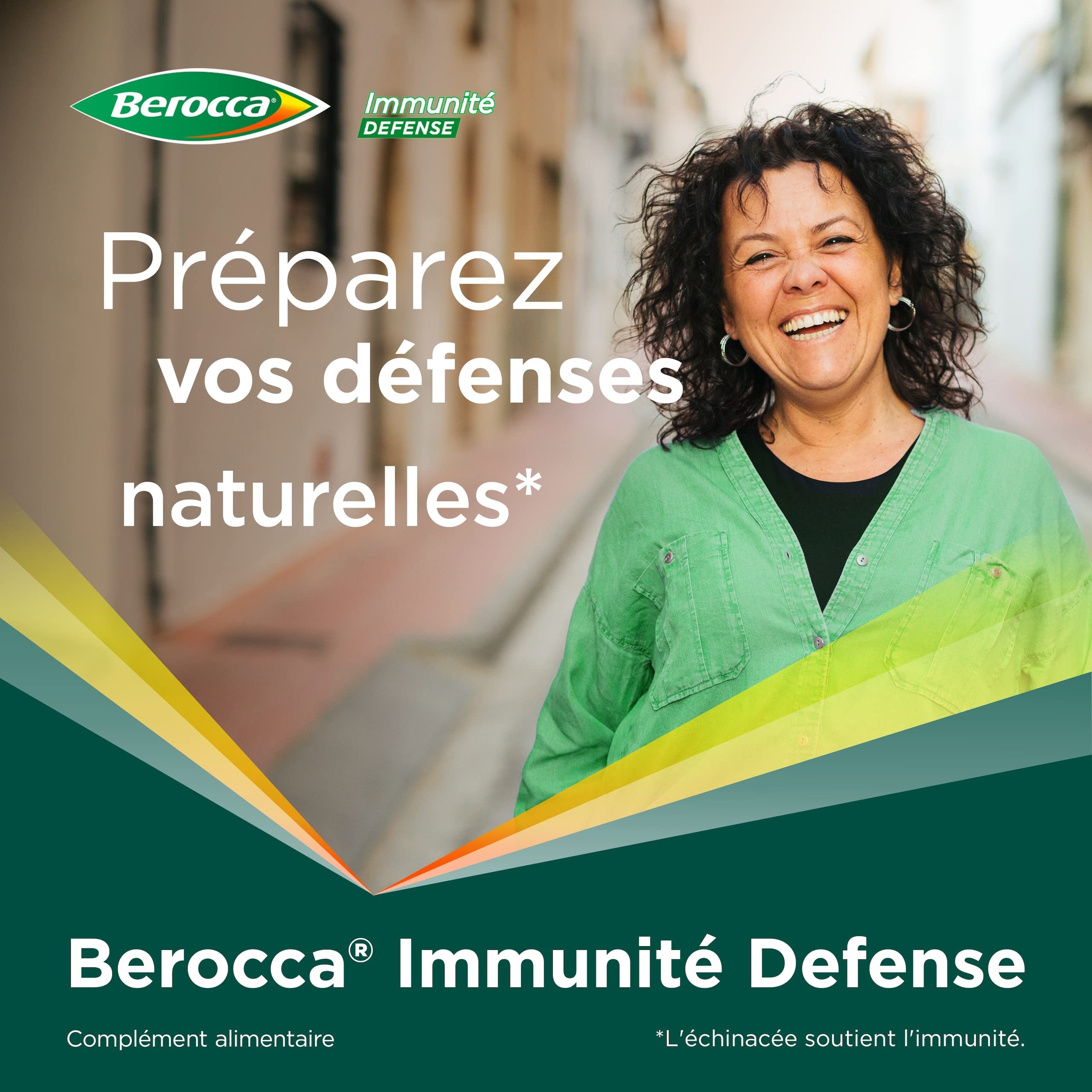 Berocca® Immunité Défense - Préparez vos défenses naturelles - Echinacée, Vitamine D, Vitamine C, et Zinc - Souche microbiotique- Complément alimentaire - 112 comprimés (4x28) - Fabriqué en France
