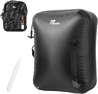 POIXM Vacuum Bags for Travel with Wireless Pump, 180° Open Zipper, IP67 Waterproof, Reusable Space Saver Compression Bags for Backpack, Suitcase, Home Storage(1 Pack)