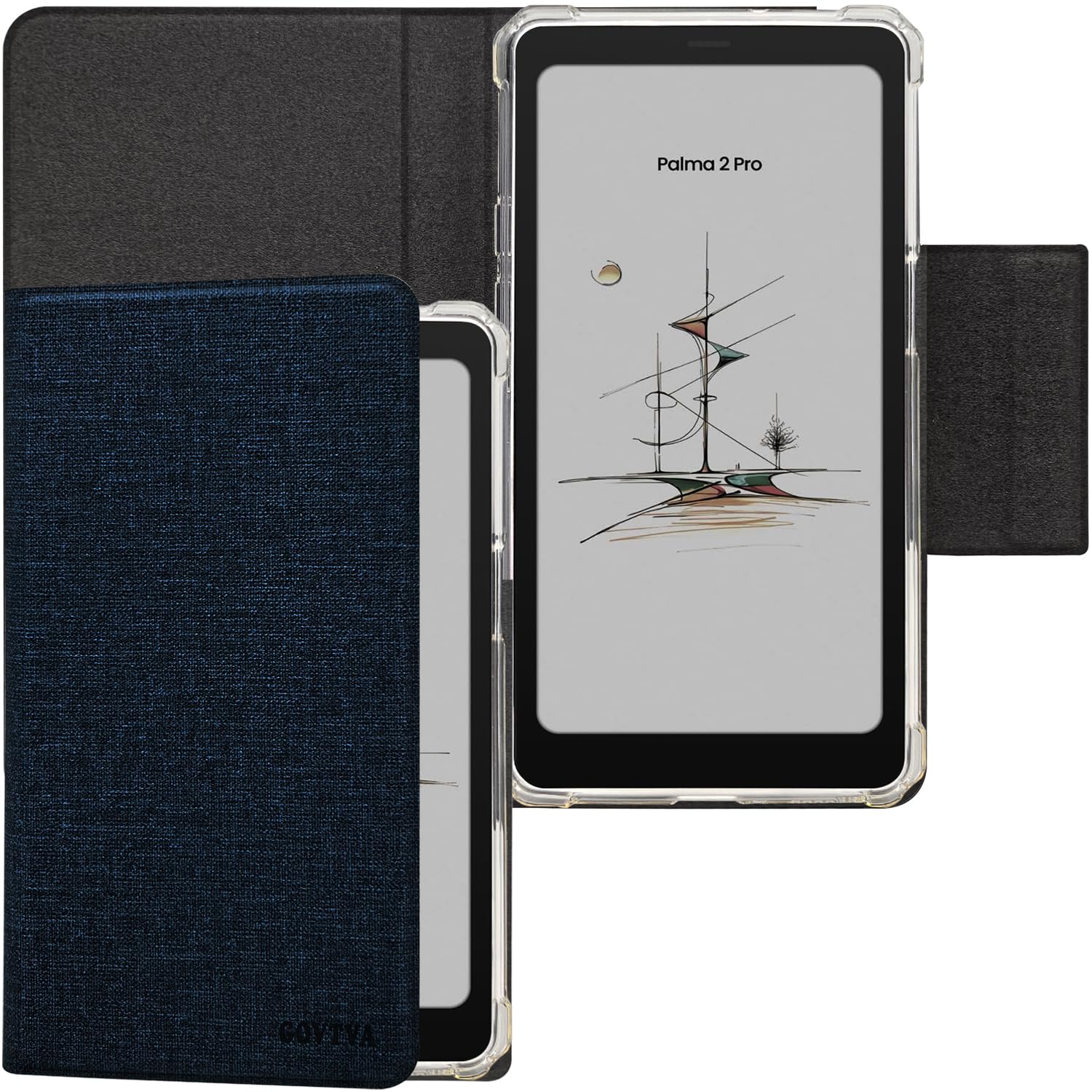 2in1 Magnetic Detachable Flip Case for Onyx Boox Palma2 Pro (2025 Released) TPU Transparent Cover with Auto Sleep/Wake, Magnetic Closure Buckle (Cloth Black) — view 11