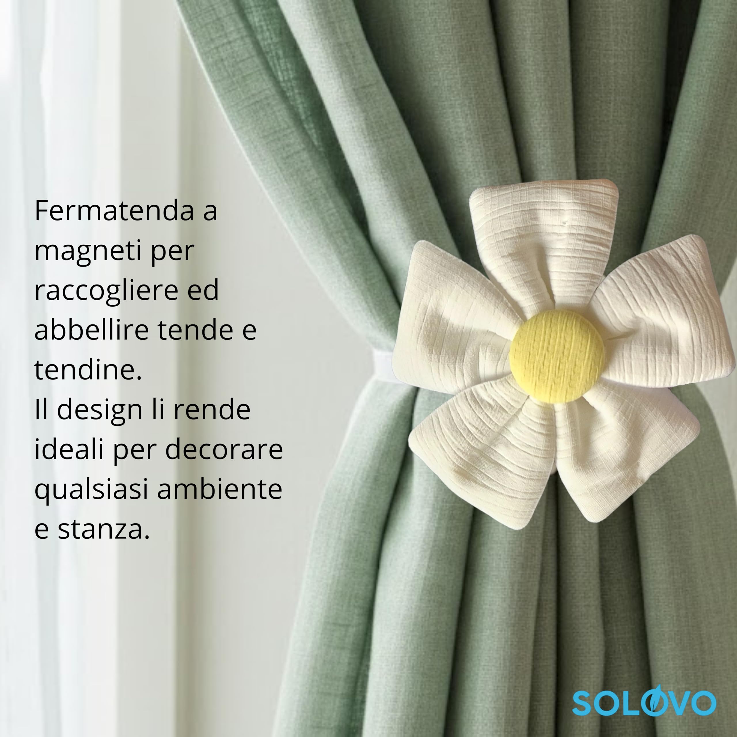 Bloom Coppia Calamite per Tende a Forma di Fiore Bianco