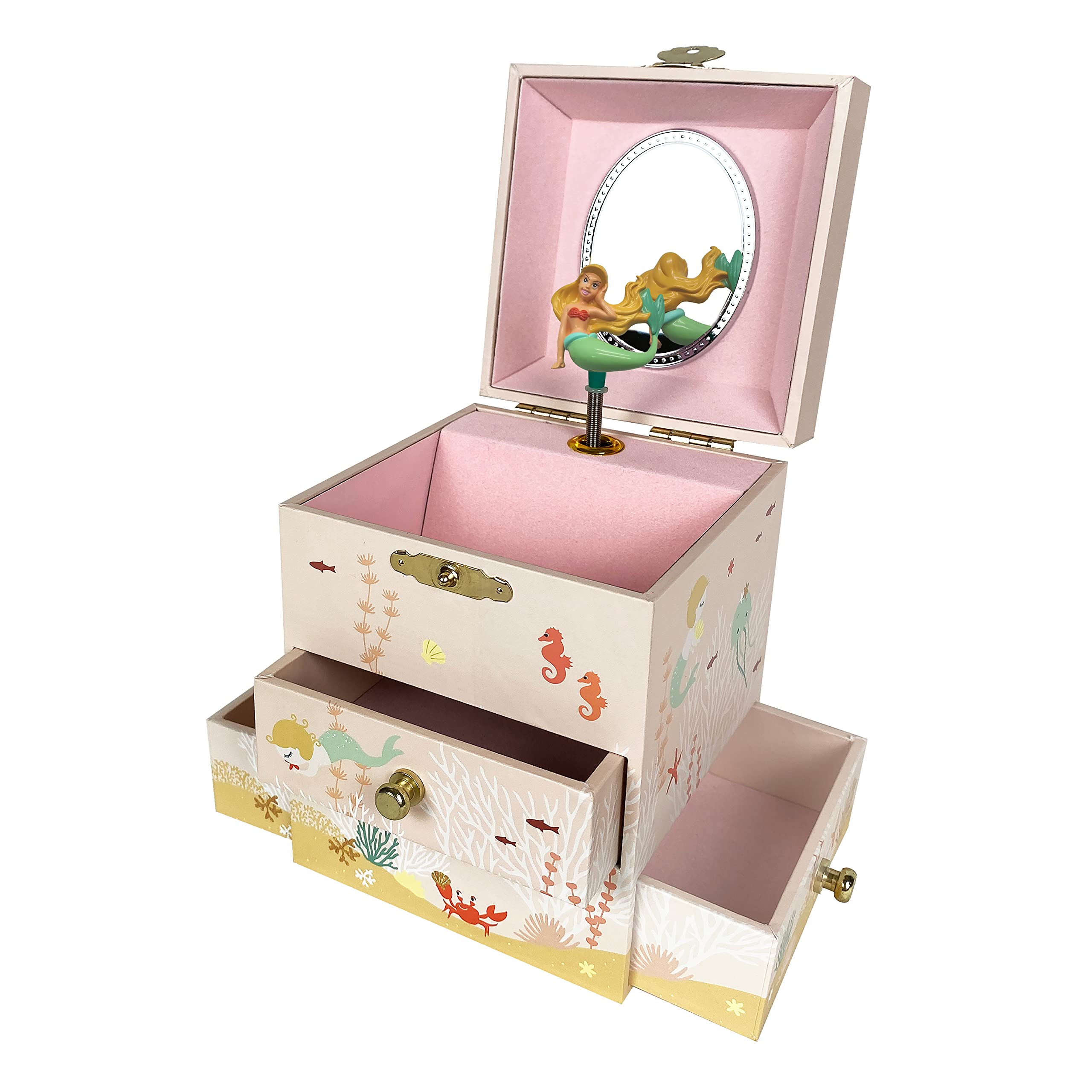 Trousselier- Musical Box z 3 Drawers Syrenka, S13042, różowy