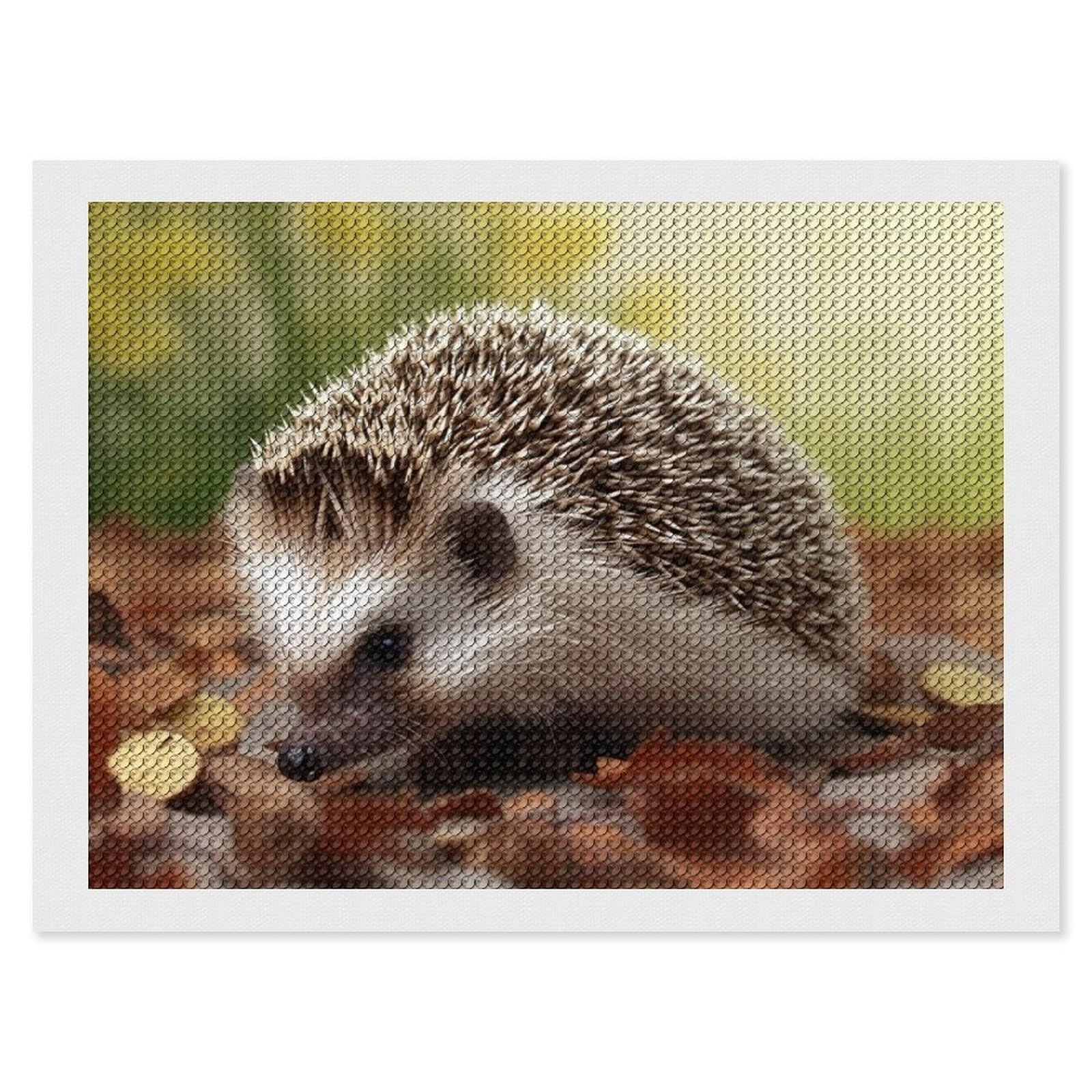 Hedgehog Diamond Art Kits for Adults, DIY 5D Diamonds Painting Kits for Beginner, Round Full Drill Diamond Dots Painting, 12"x16" Diamonds Pictures Gem Art and Crafts Wall Decor