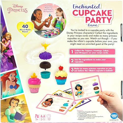 Miniatura 5 de Wonder Forge Disney Princess Enchanted Cupcake - Juego de fiesta para niñas y niños de 3 años en adelante un divertido y rápido juego de fiesta que