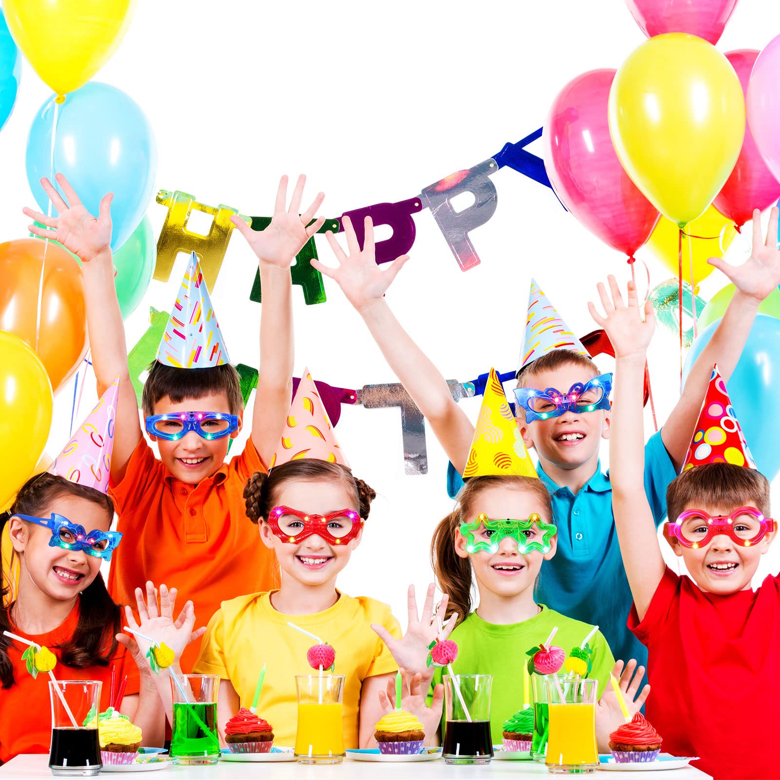 36 Packs LED Glasses for Kids 6 Shapes Glow in The Dark Party Supplies Favor Light Up Glasses LED Glow Glasses Neon LED Flashing Toy Glasses for Adults Kid Concert Birthday Holiday Carnival School