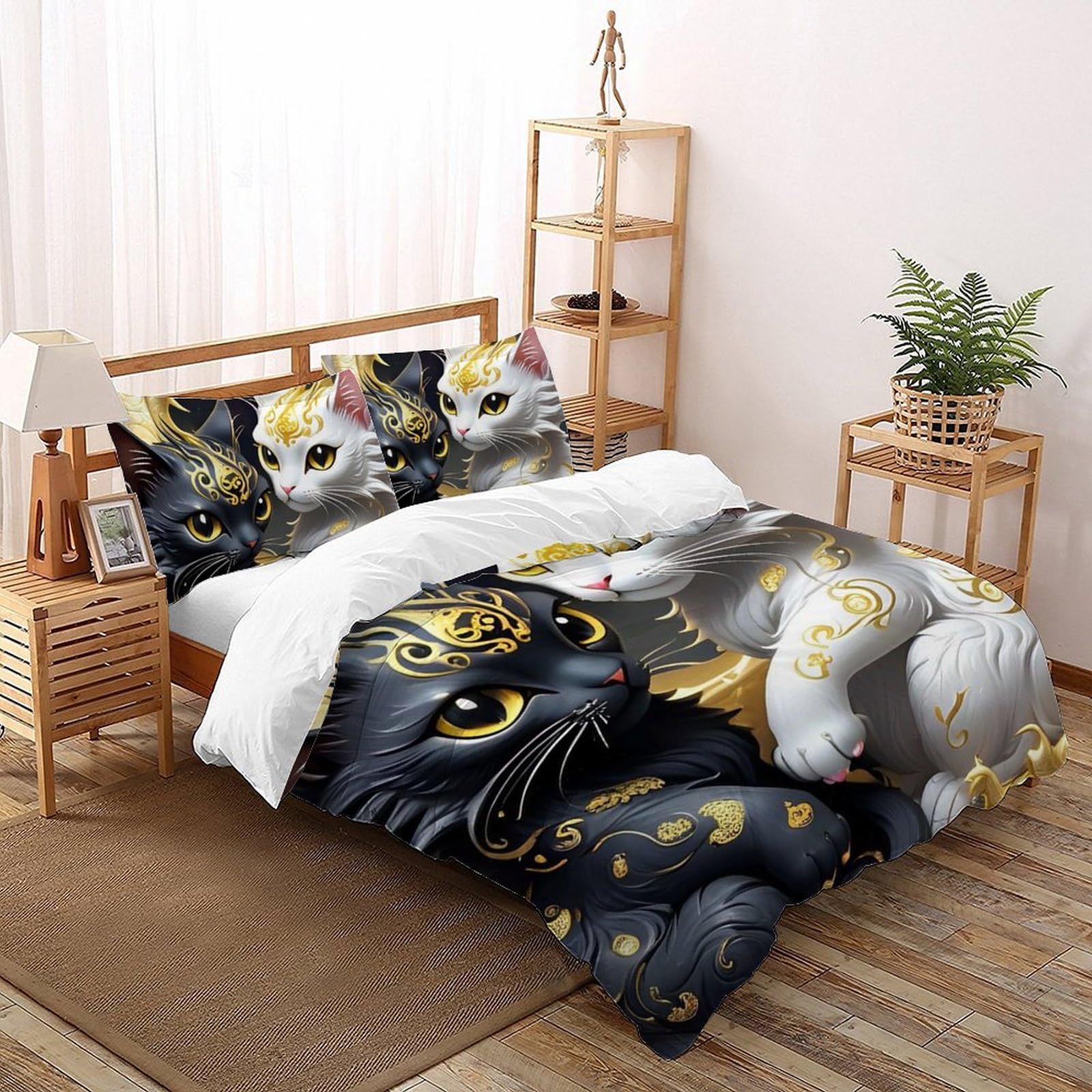 Housse de couette facile à entretenir Ice Crystal Animals 200x200 fermeture éclair