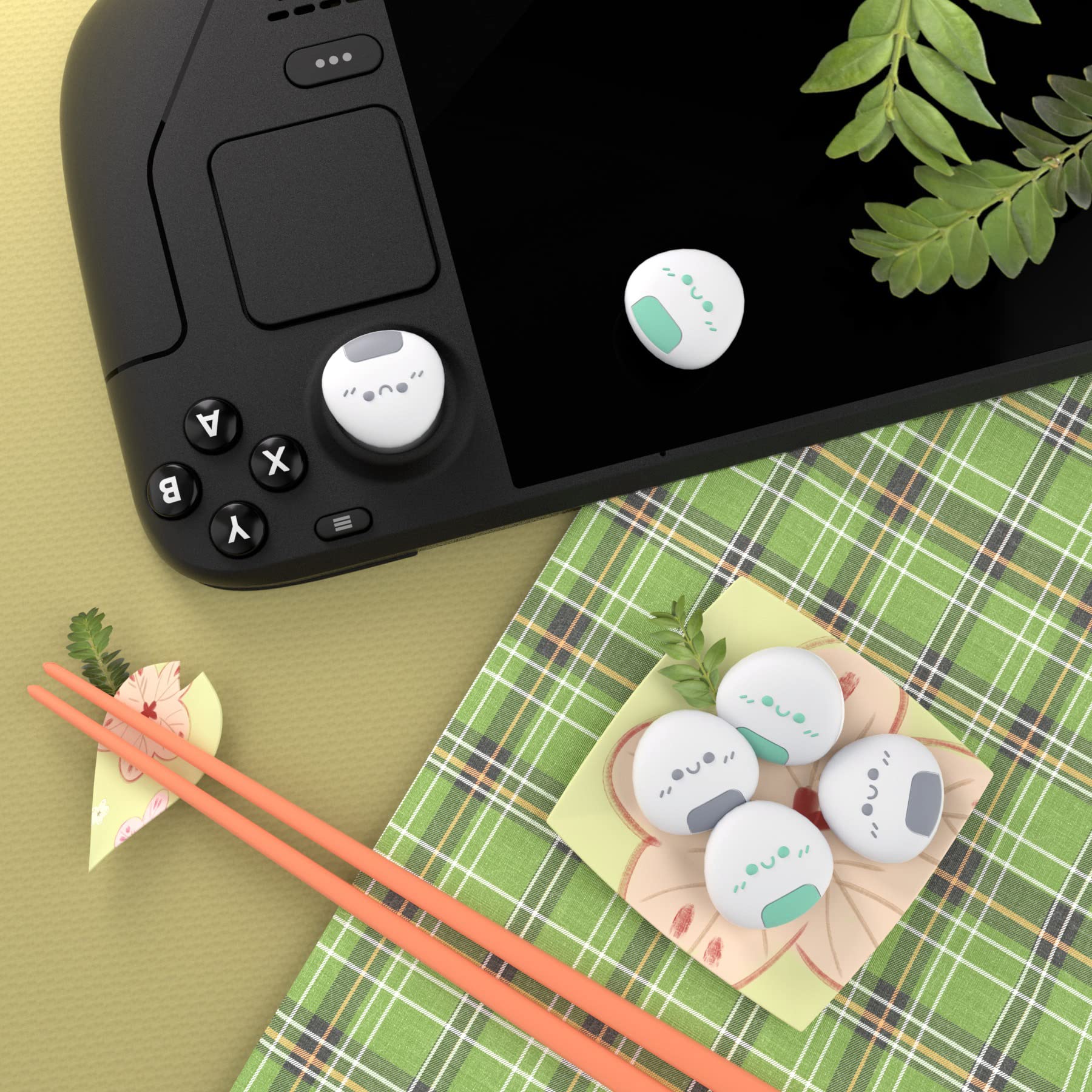 PlayVital Joystick Kappen für Steam Deck LCD, PS Portal, Steam Deck OLED Controller (Onigiri)