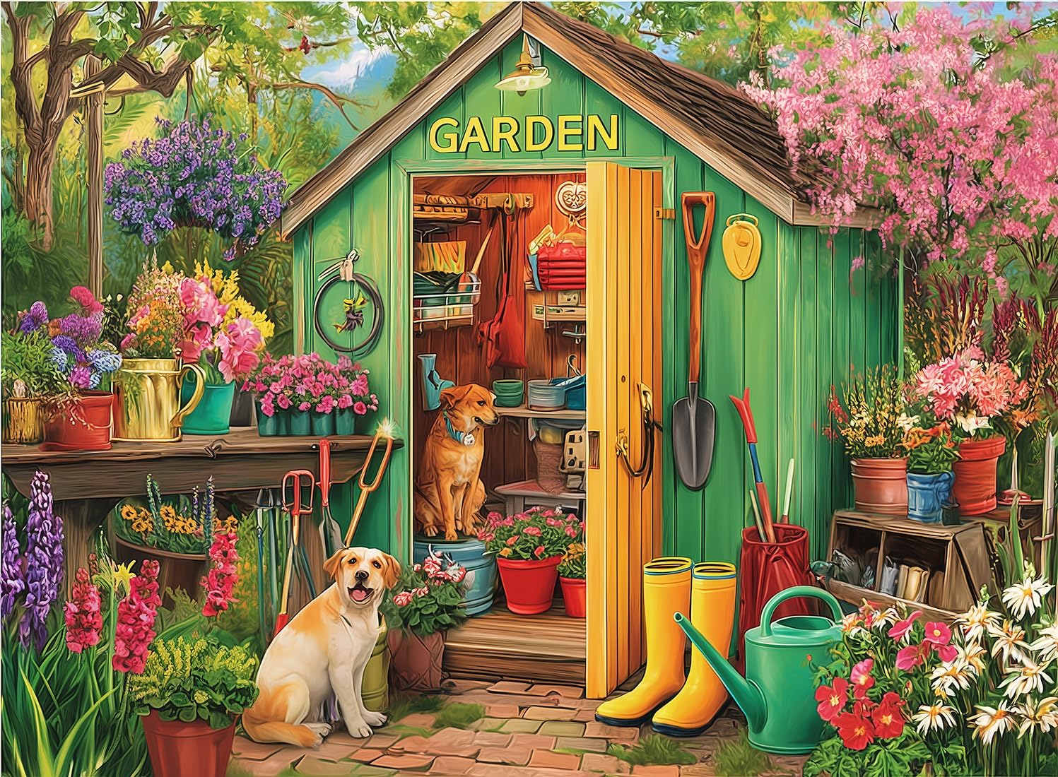 500 Piece Puzzle for Adults – Garden and Dog Jigsaw Puzzle for Adults & Seniors – Eco-Friendly Recycled Paper – Fun & Challenging Family Game Gift for Friends and Family (20.5 x 15 in)